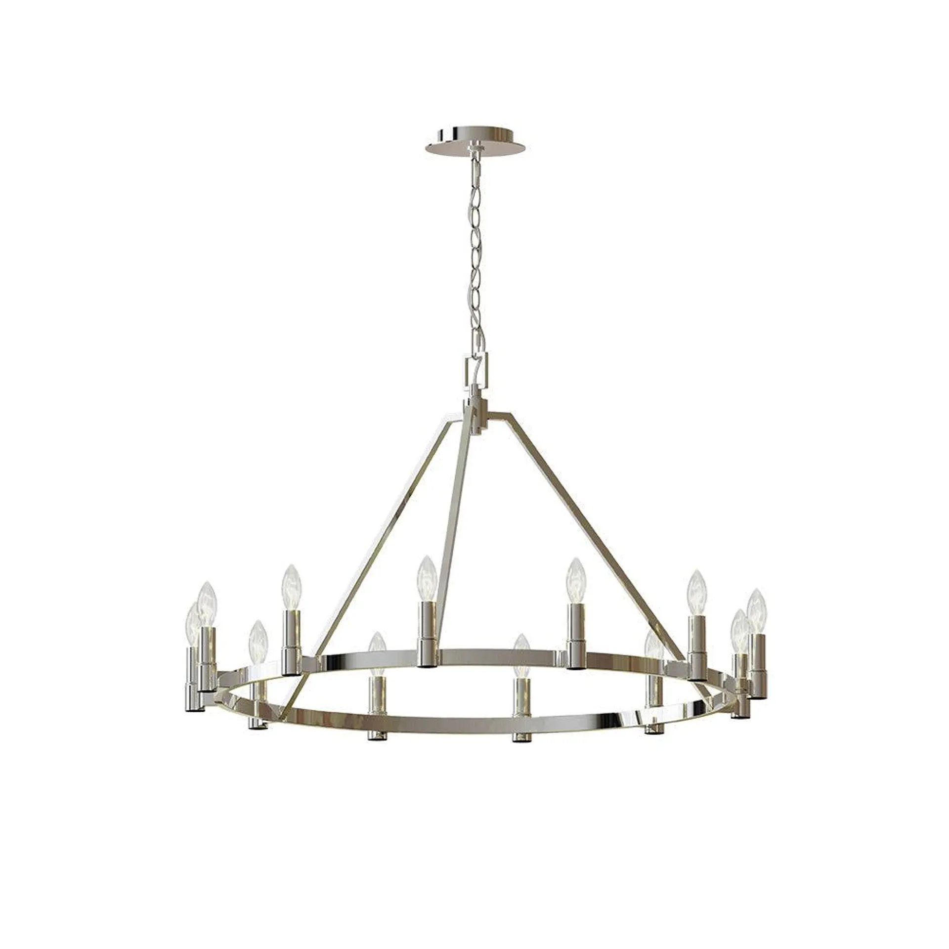 Upstate 12 Light Chandelier - Polished Nickel