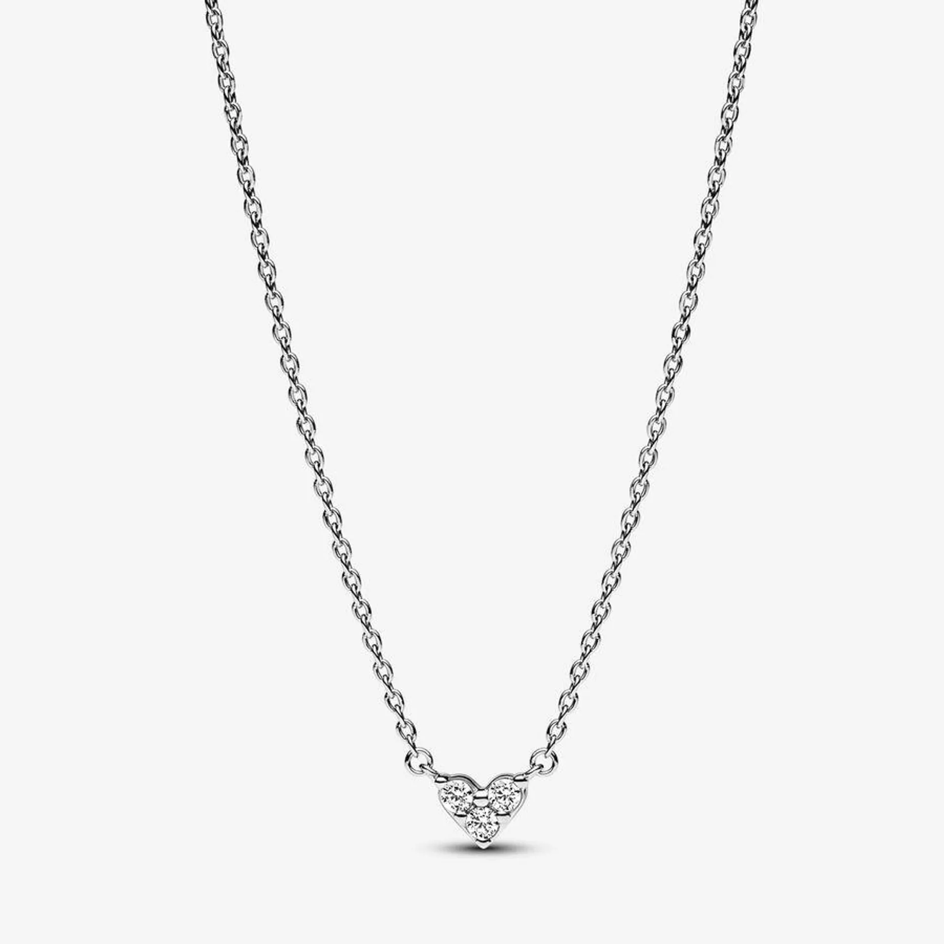 Triple Stone Heart Collier Necklace