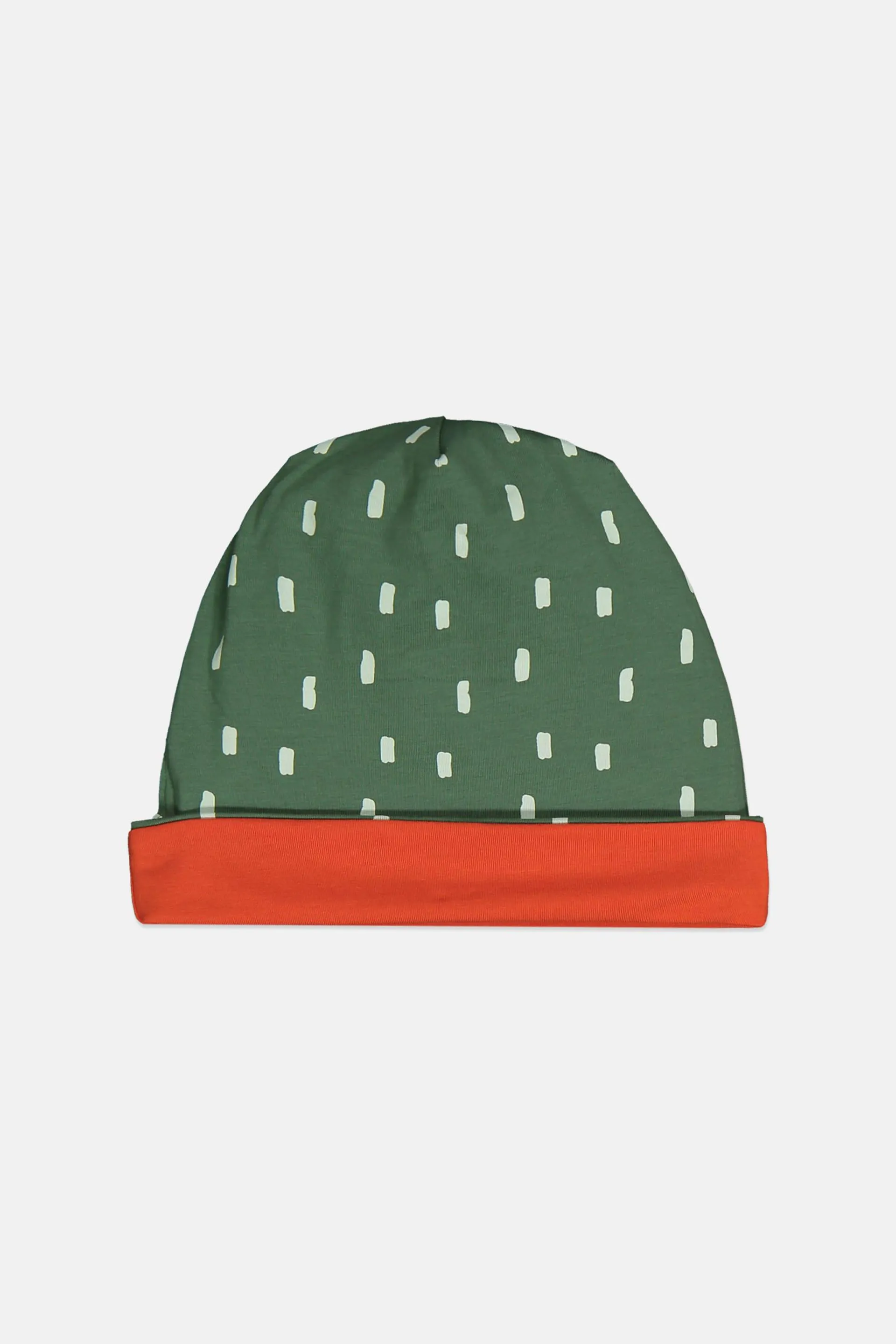 Kids Boy Reversible Bonnet, Olive/Orange