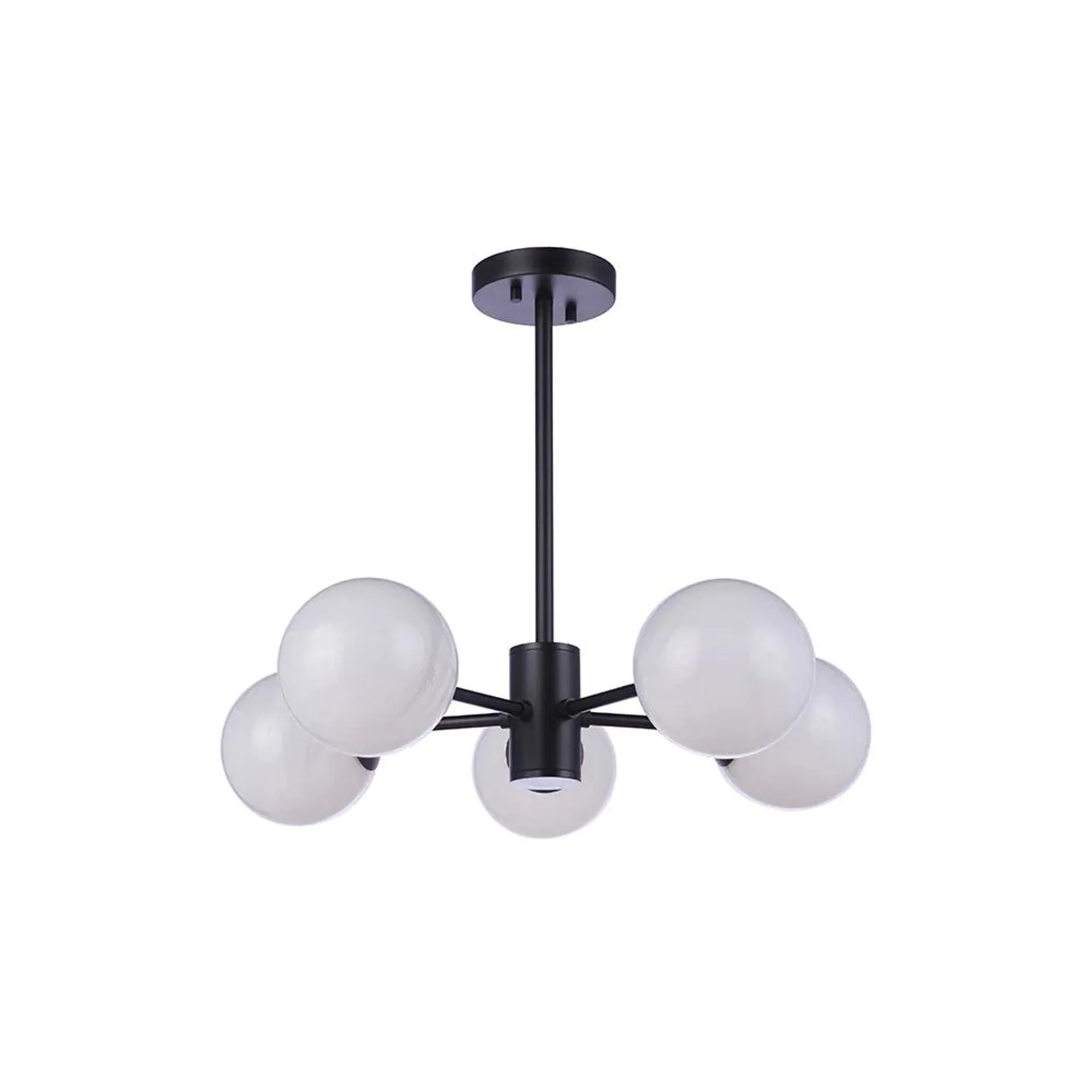 Bellini II 5 Light Semi-Flush Mount - Black