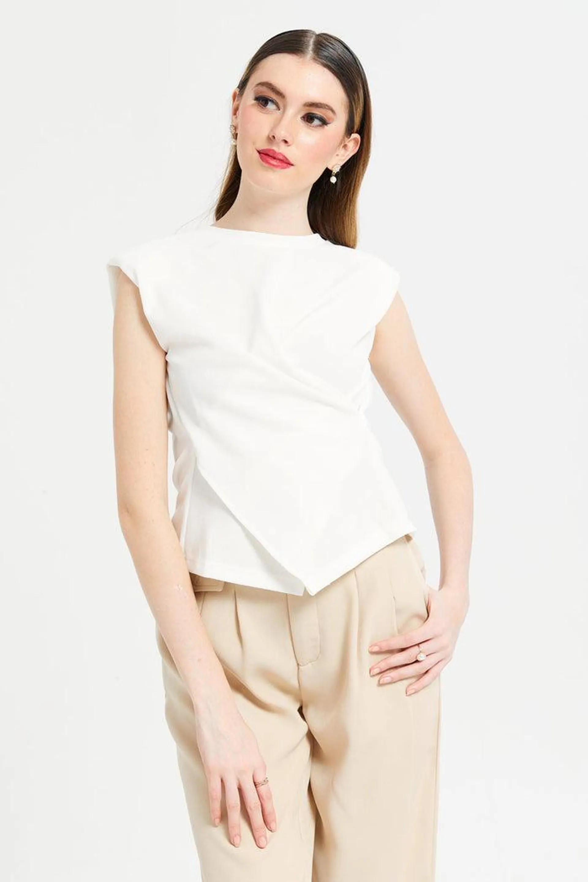 Women Ivory Textured Top