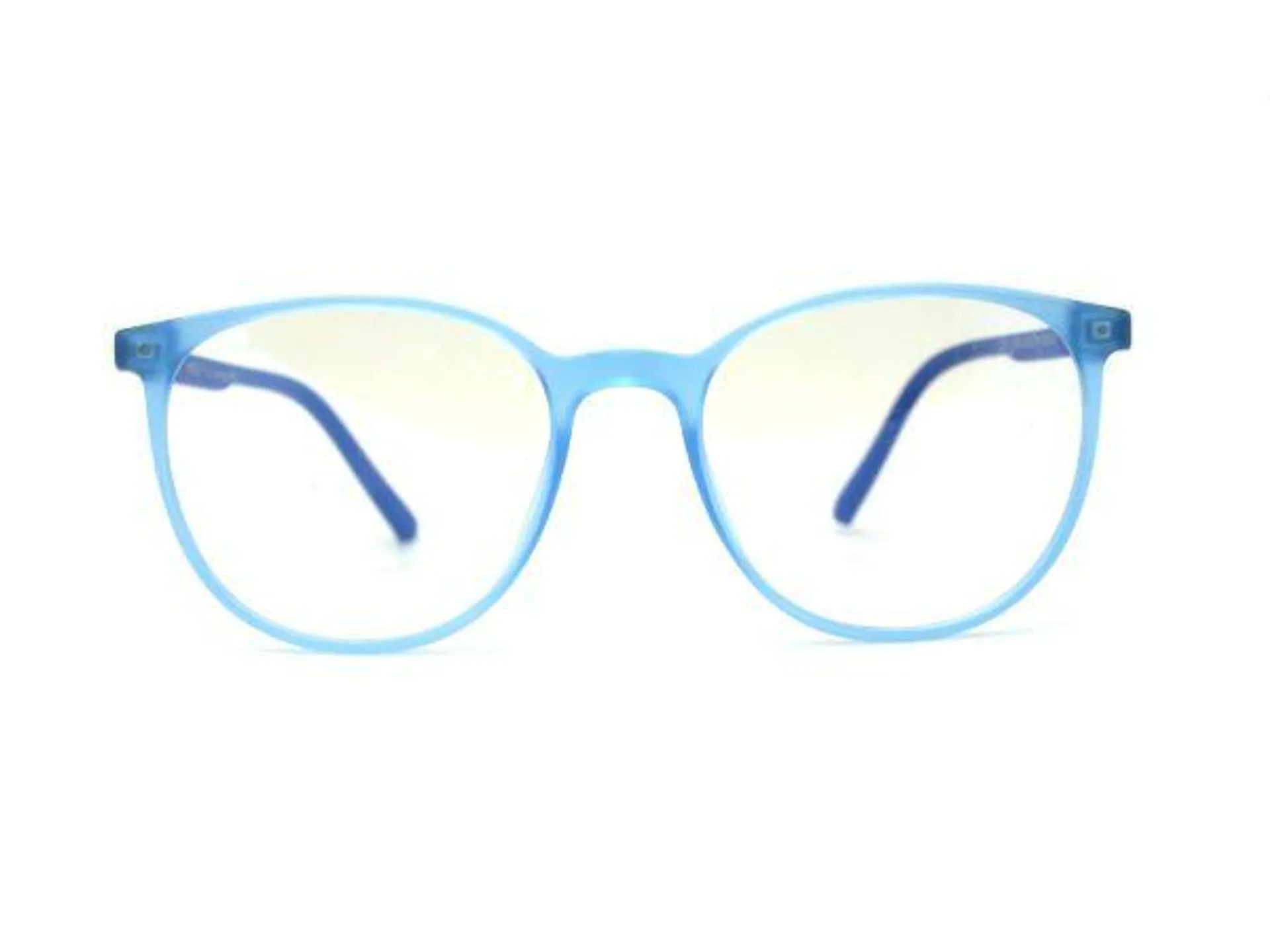 Round Blue Computer Glasses