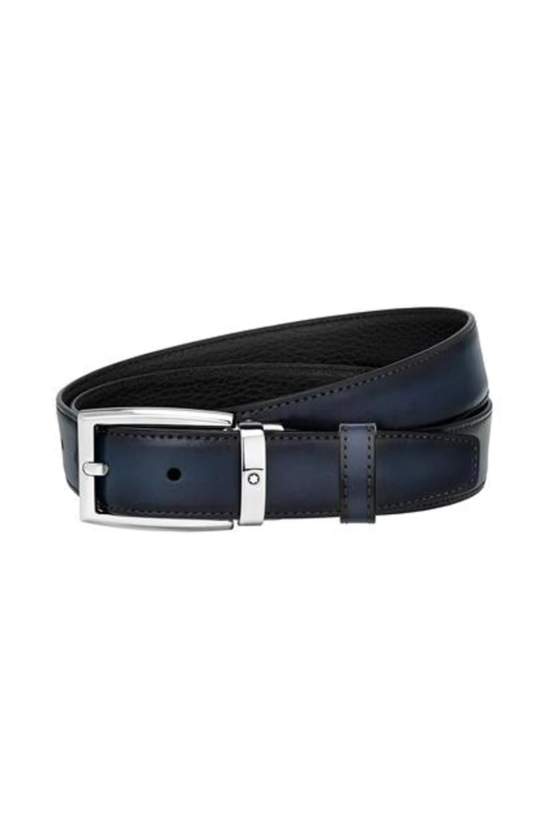 Rectangular Shiny Palladium-Coated Pin Buckle Belt
