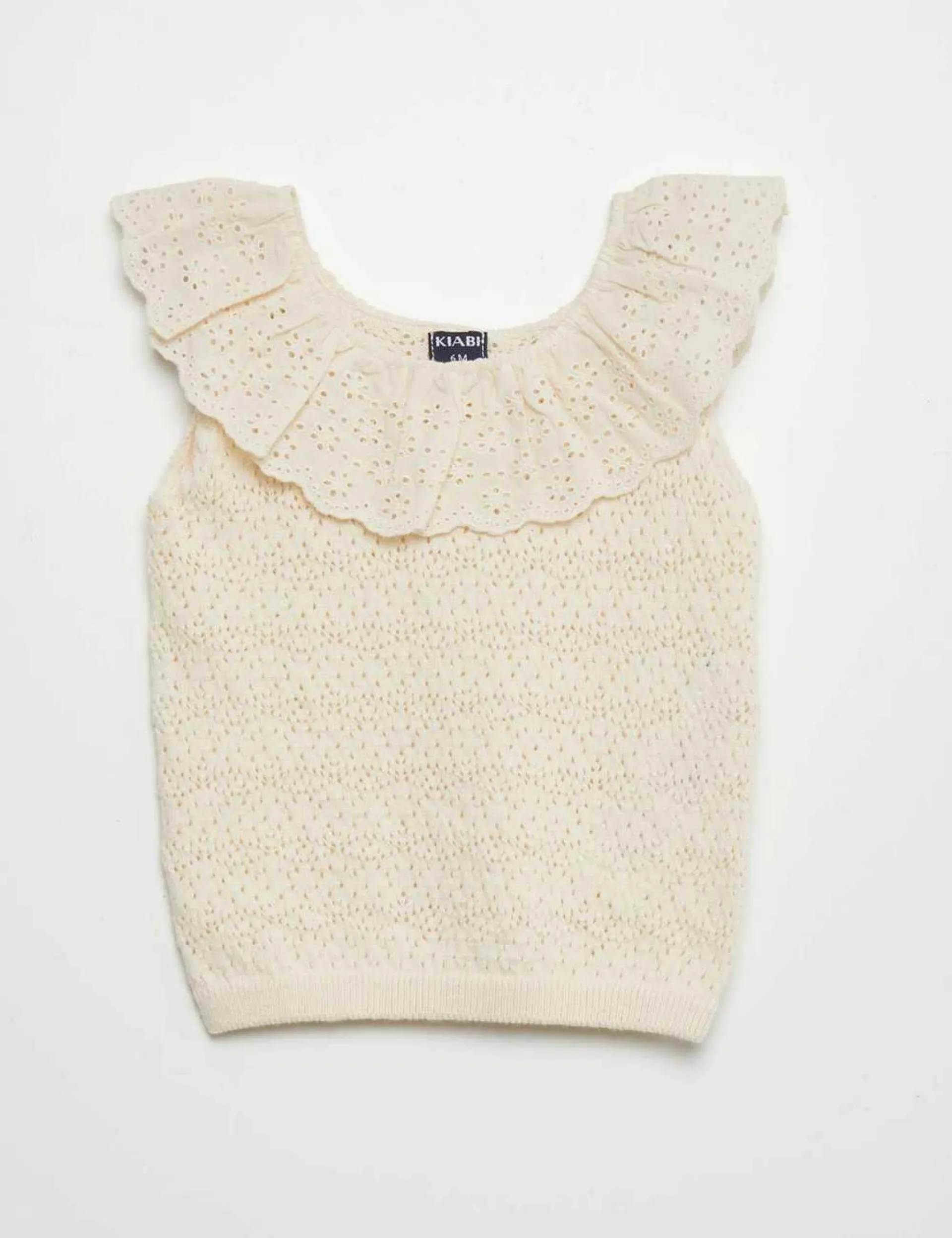 Sleeveless broderie anglaise jumper