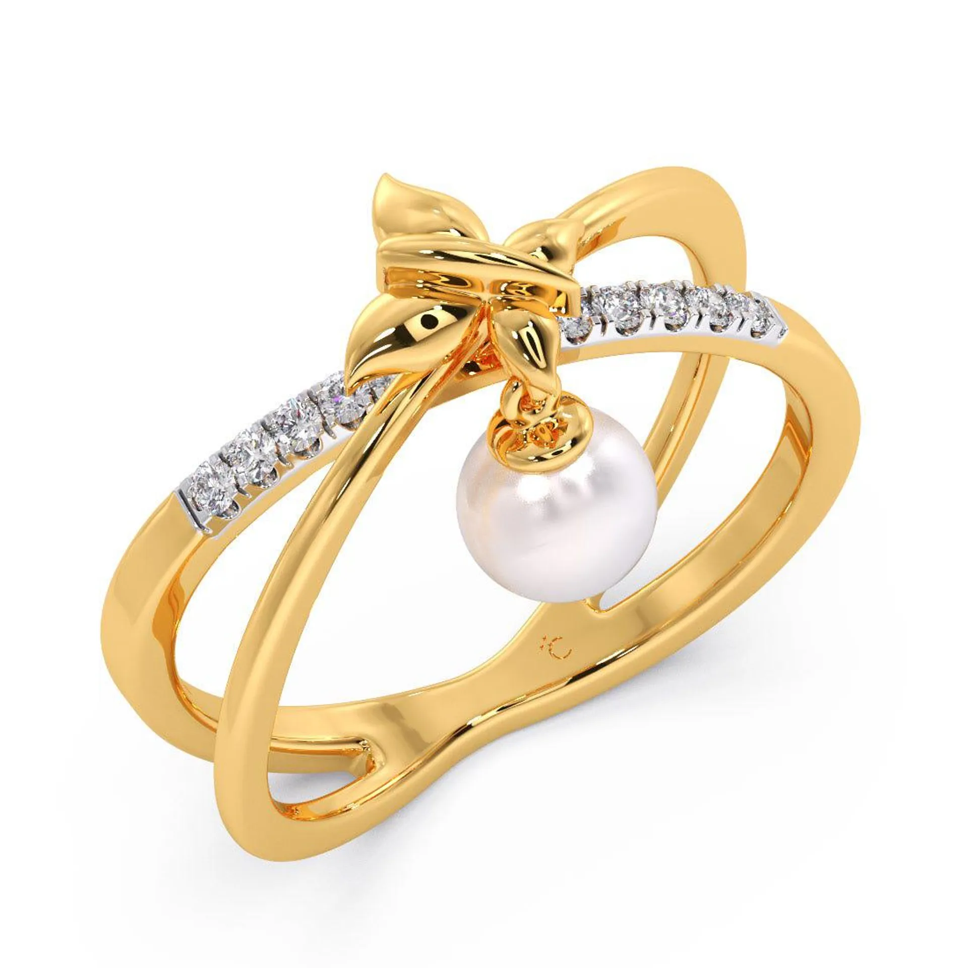 Charmed Pearl Butterfly Diamond Ring