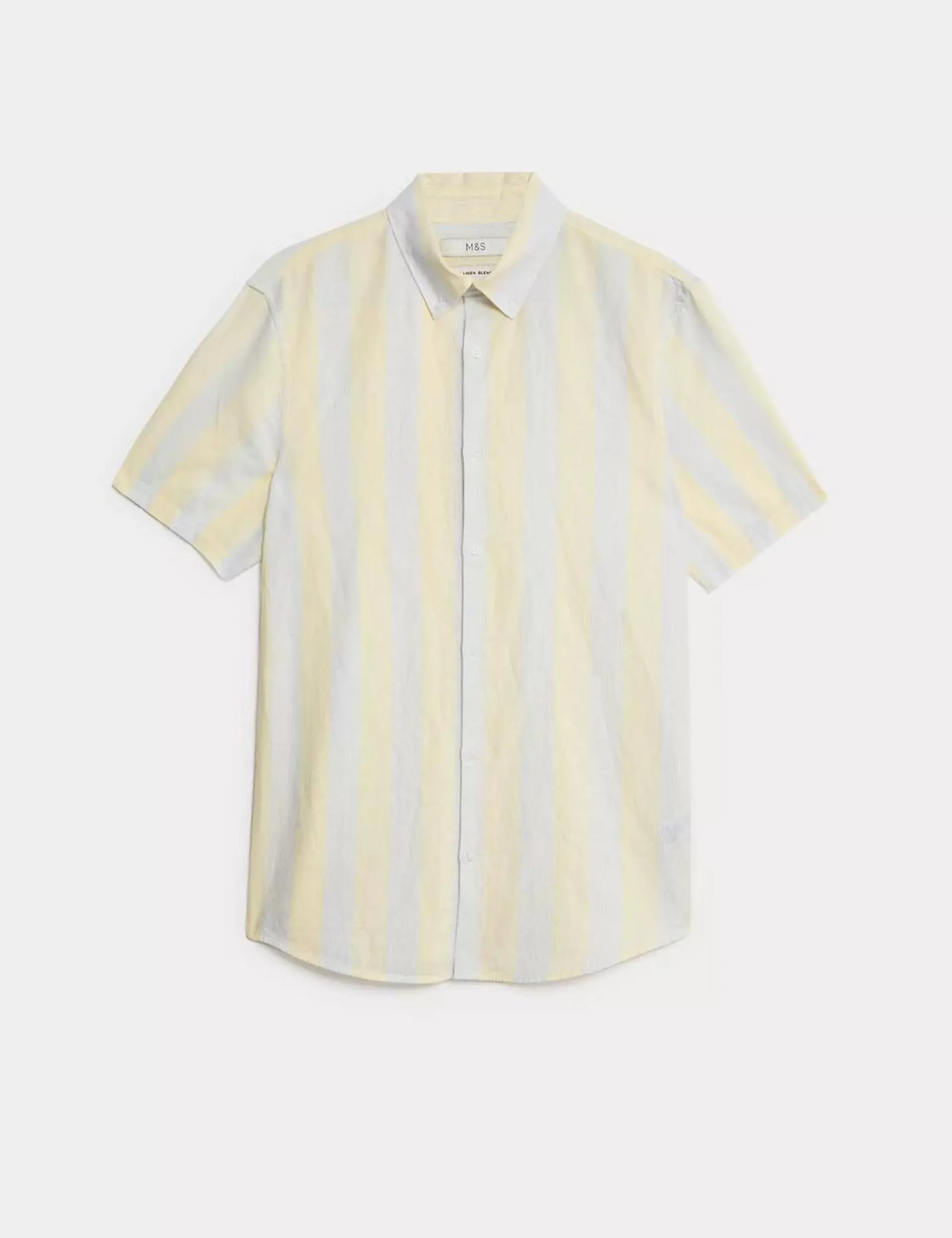 Easy Iron Cotton Linen Blend Striped Shirt