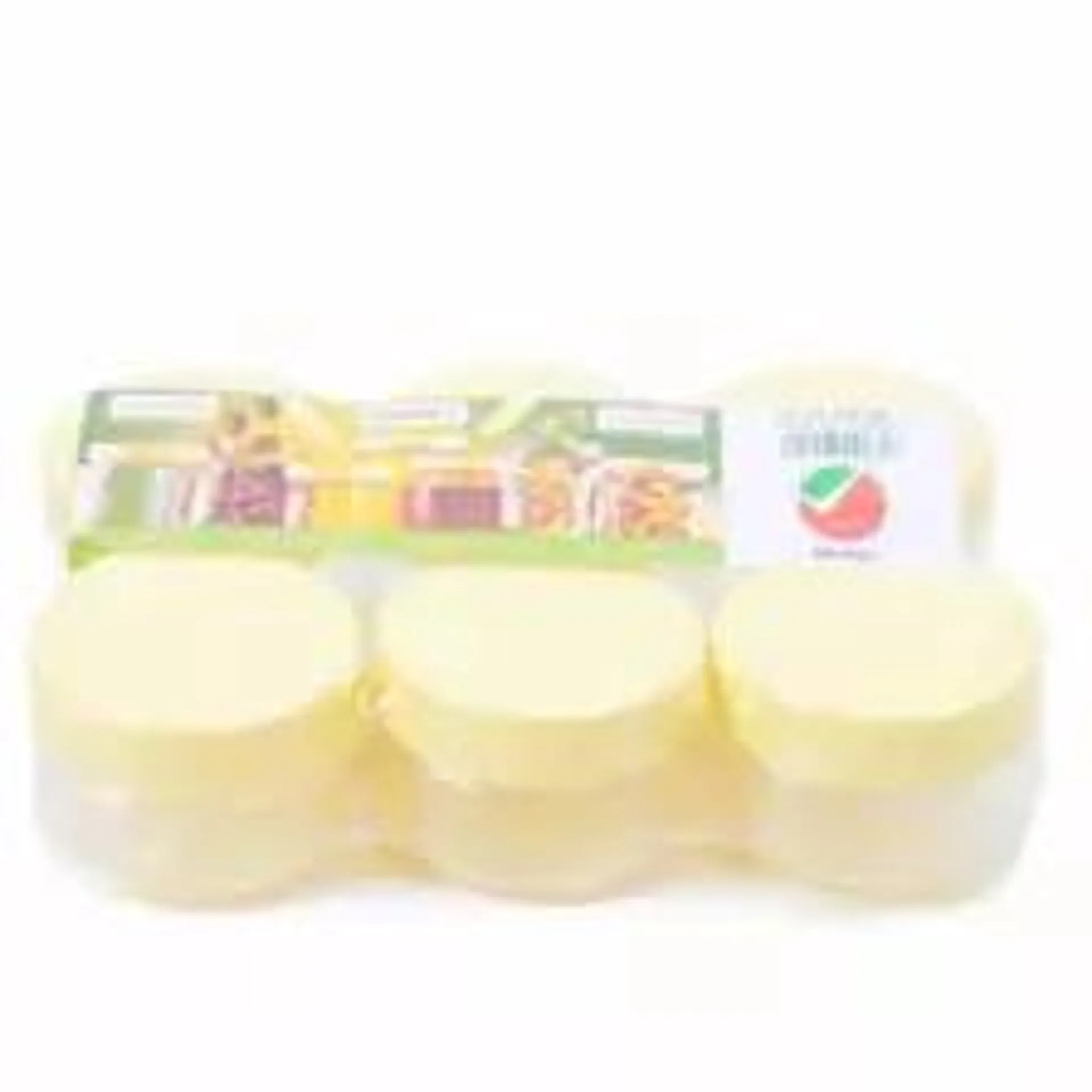 Sunpet Plastic Round Food Container Transparent 50Ml with Yellow Cover - Pack of 6pcs