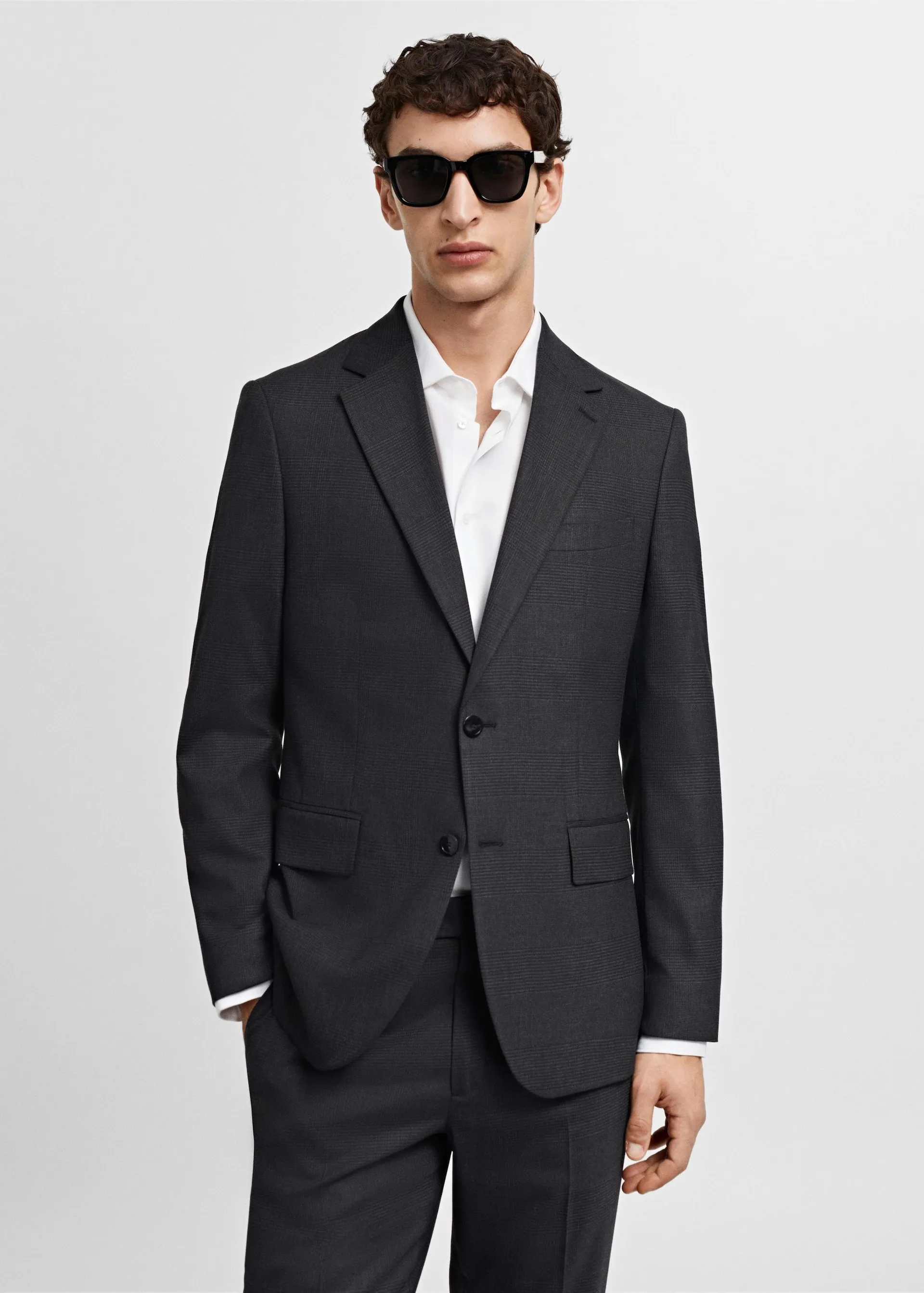 Slim fit cold wool suit jacket