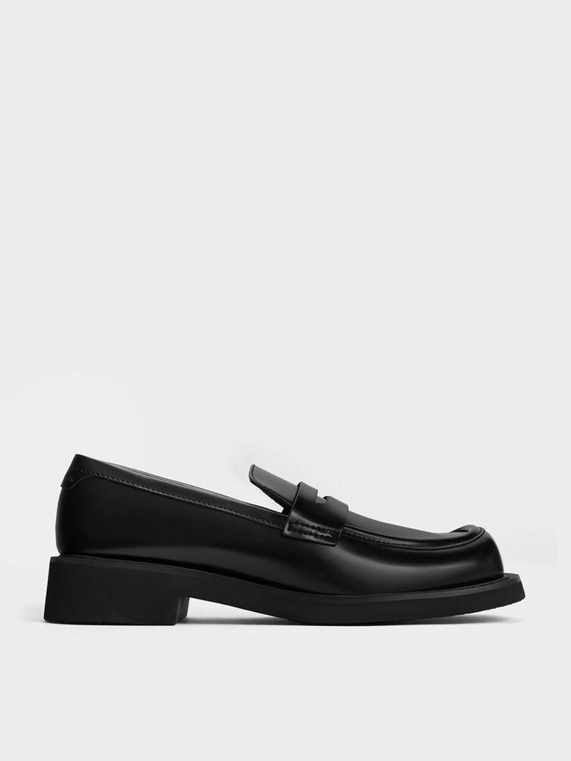 Monique Square-Toe Loafers - Black Box