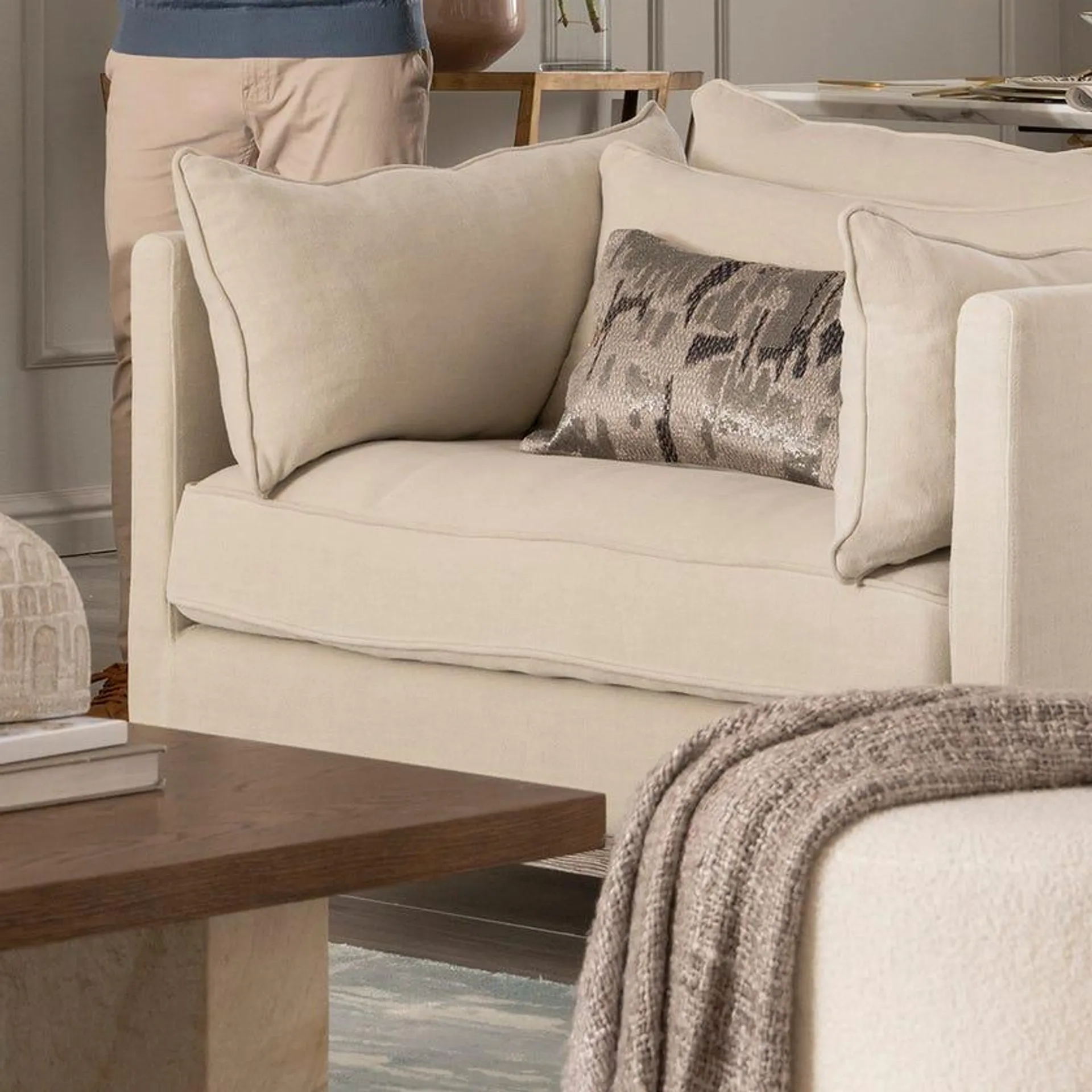 Chelsea 1-Seater Sofa, Cream