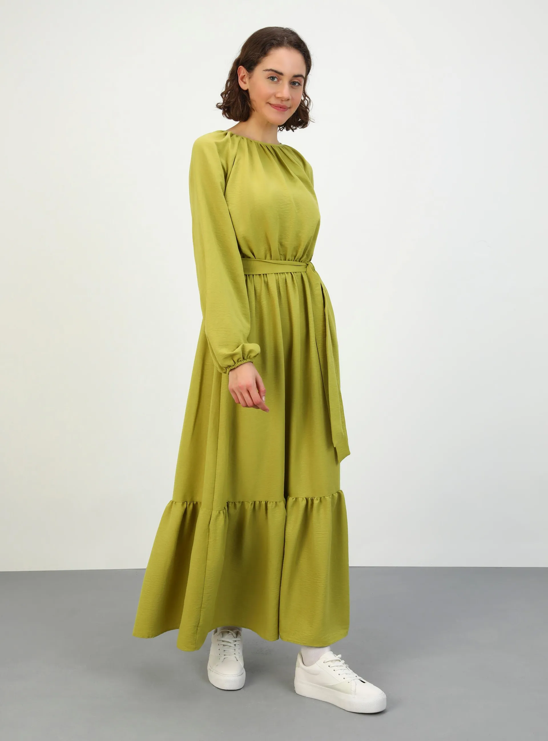 Olive Green - Modest Dress