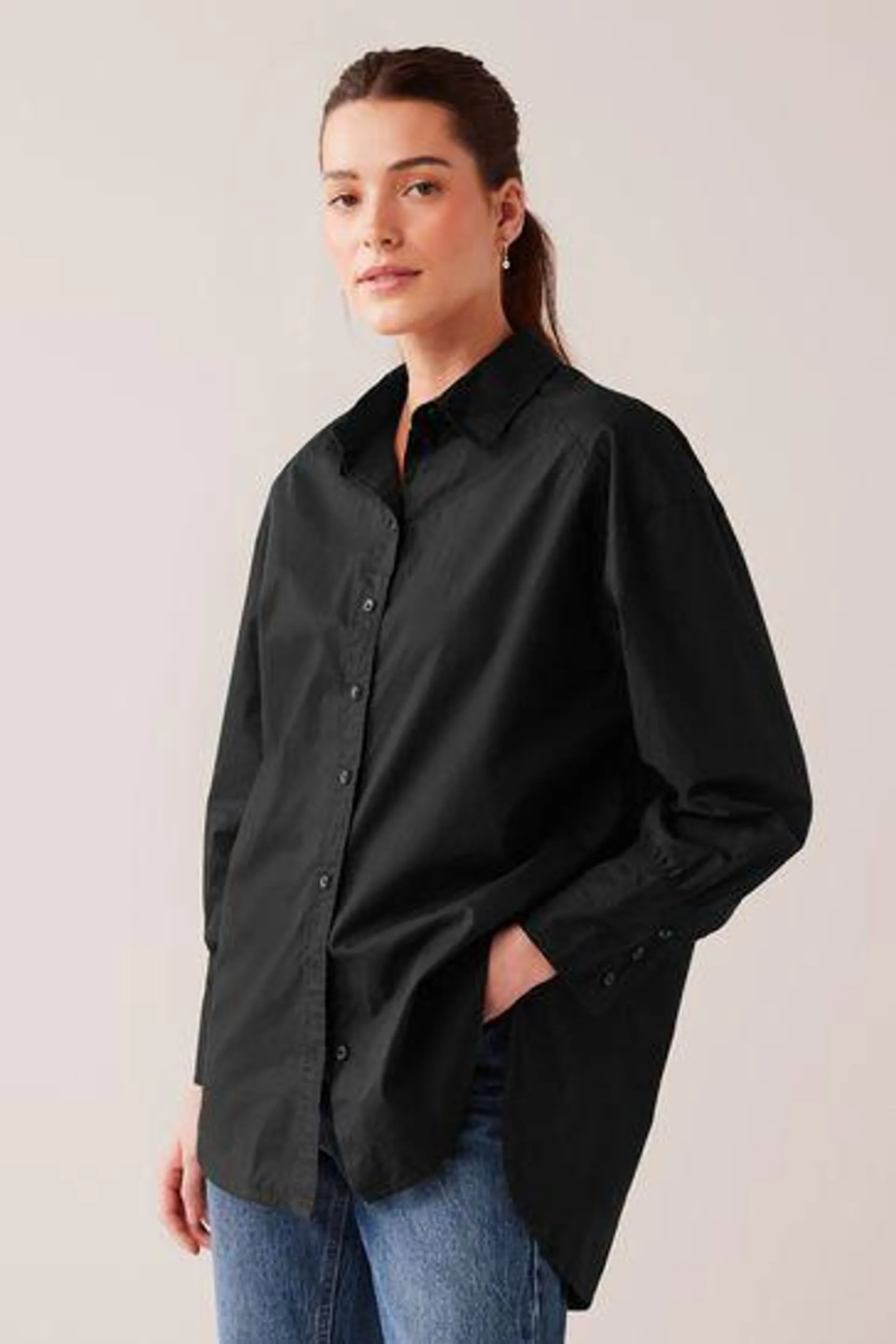 Oversized Long Sleeve Cotton Shirt