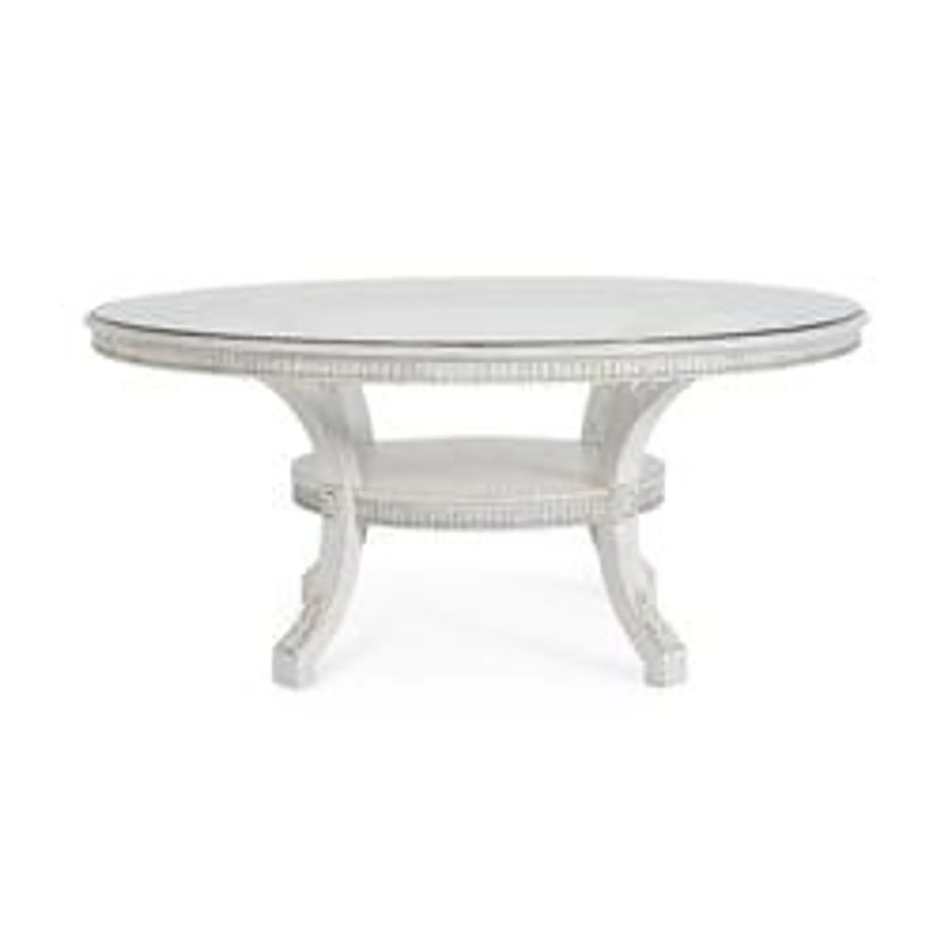 paris 6 seater dining table round solid wood - white