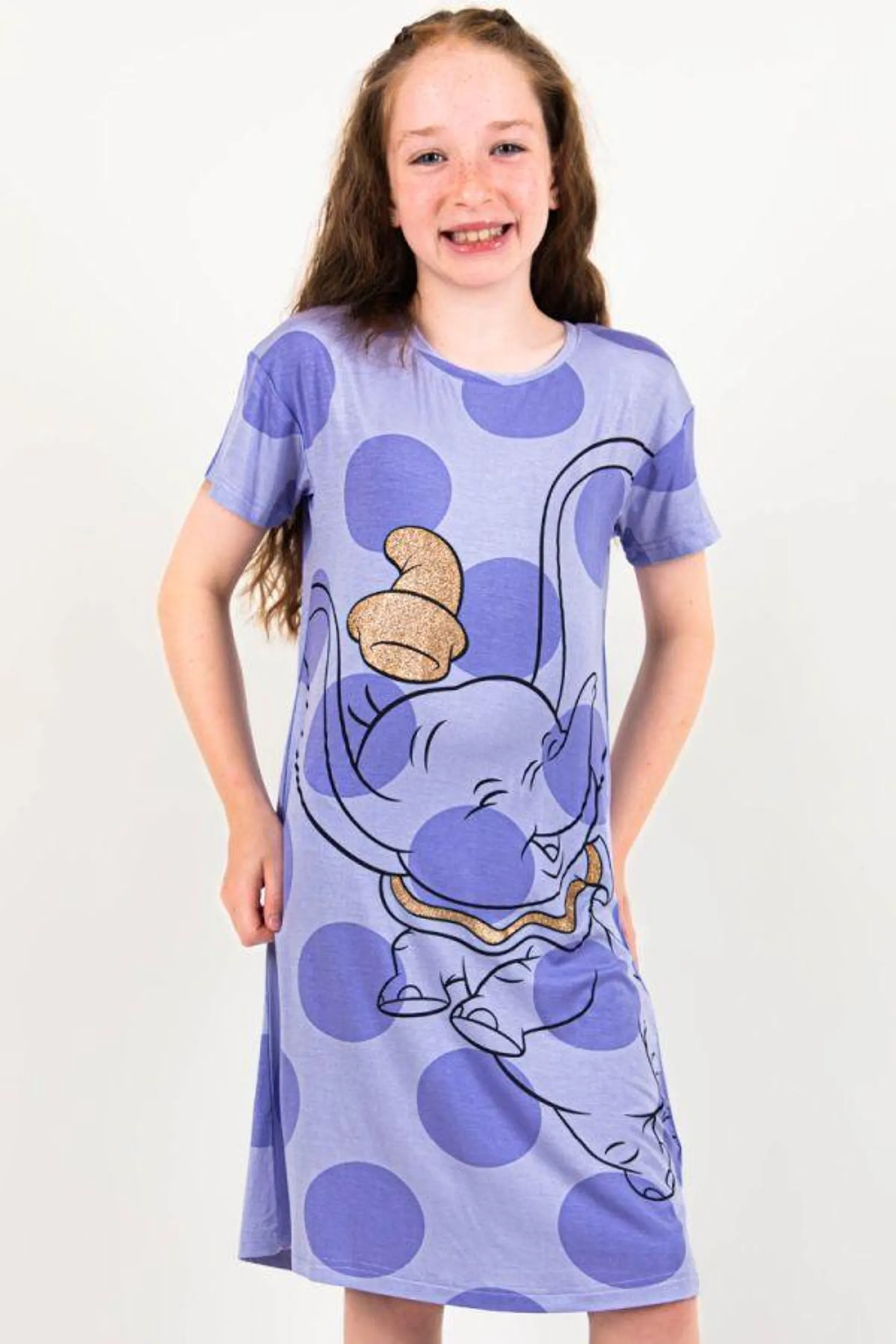 Girls Lilac Polka Dumbo Nightdress