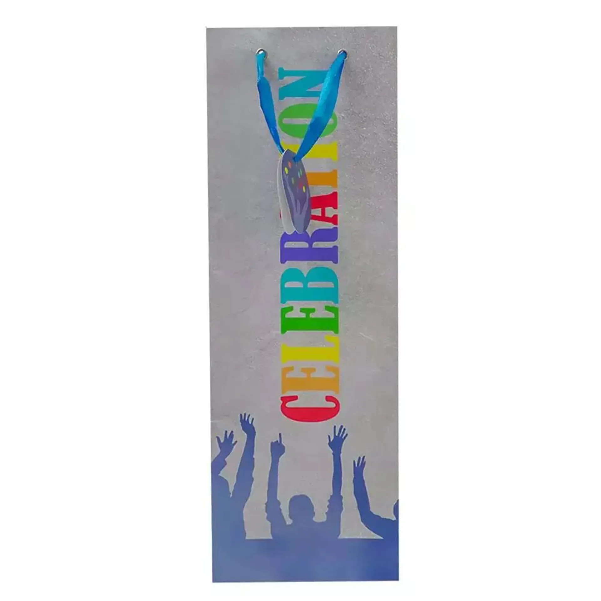 Celebration Party Paper Bag with Ribbon Handle- Blue
