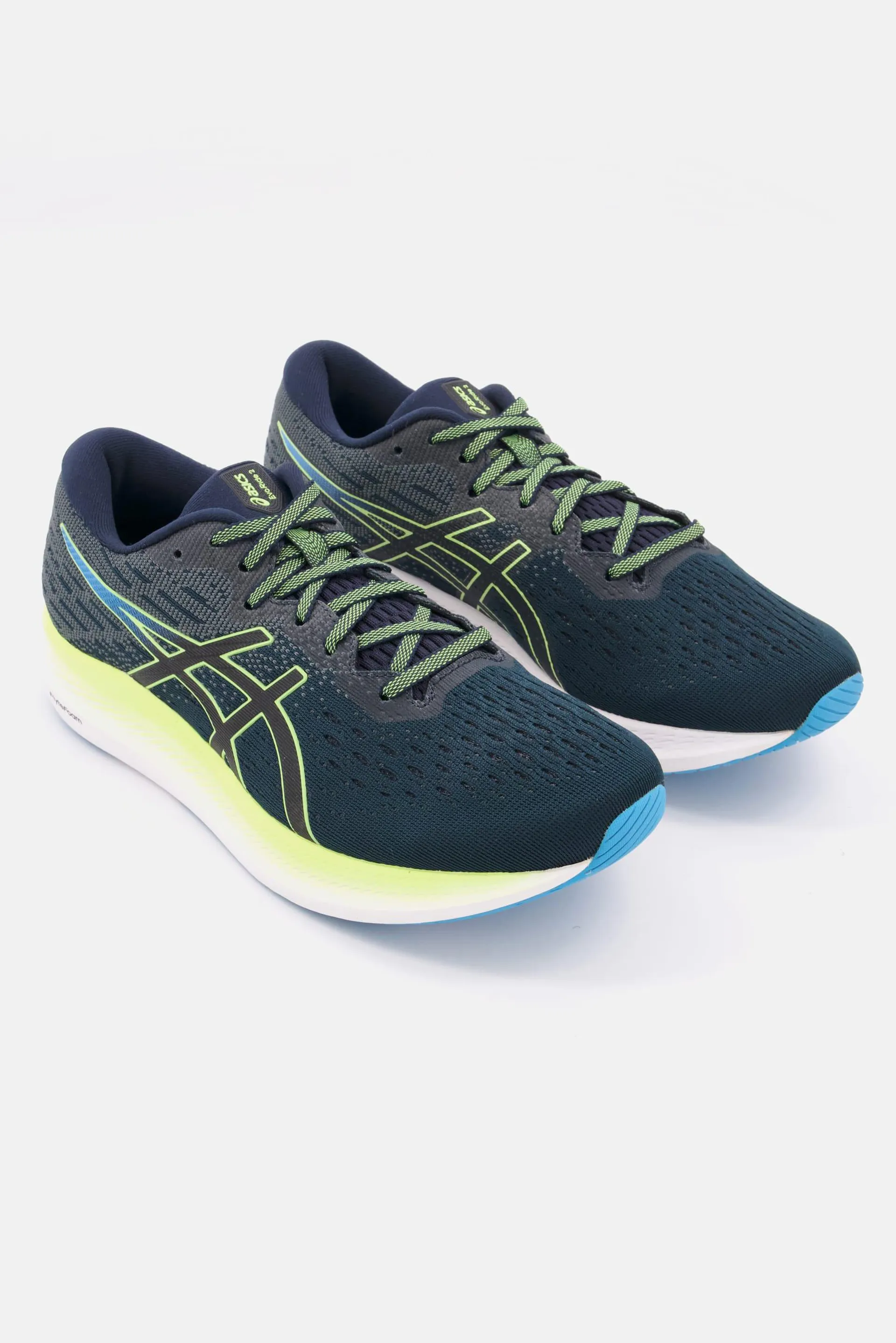 Men Evo Ride 2 Lace Up Running Shoes, French Blue/Hazard Green