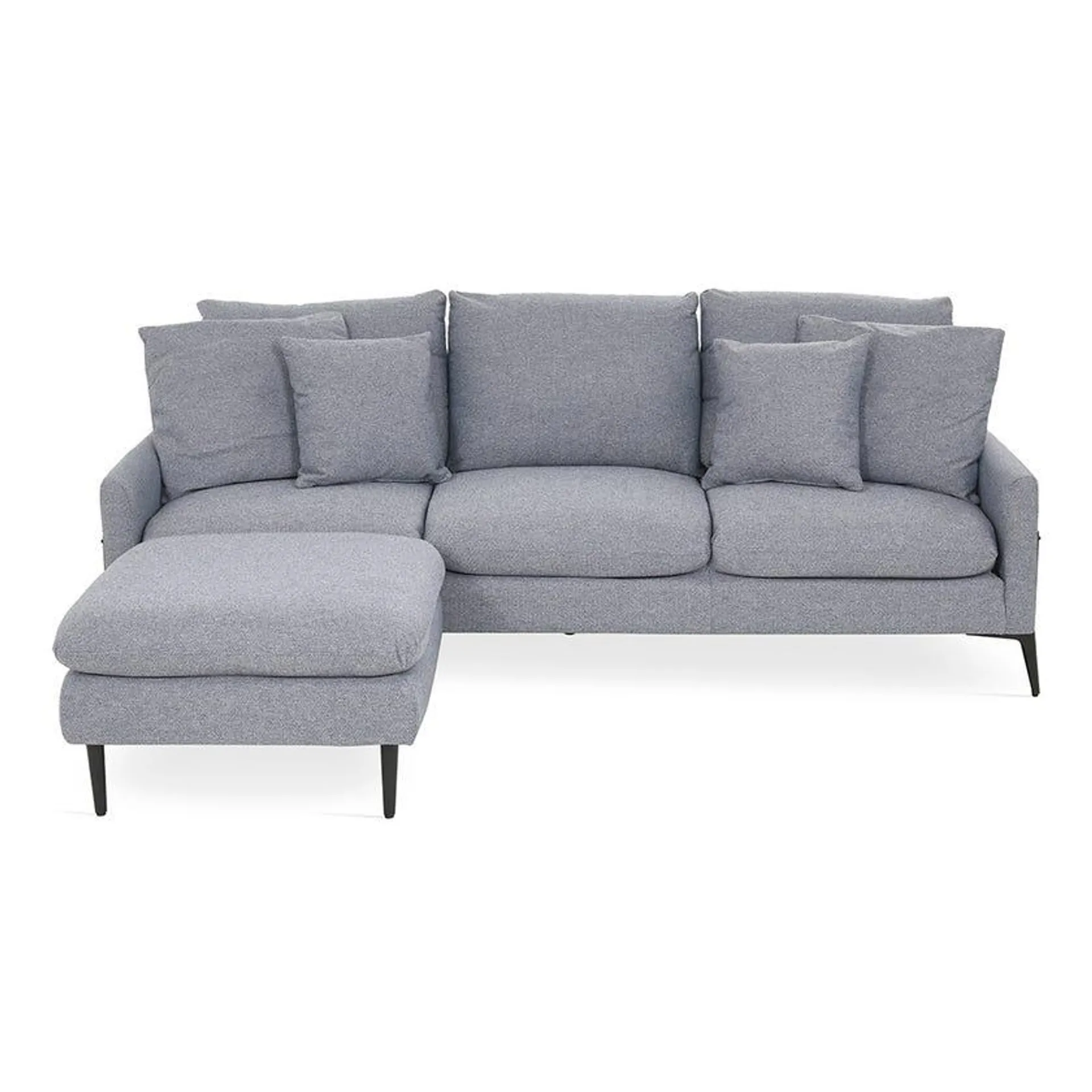 Stamford 3-Seater Sofa with Ottoman, Light Grey