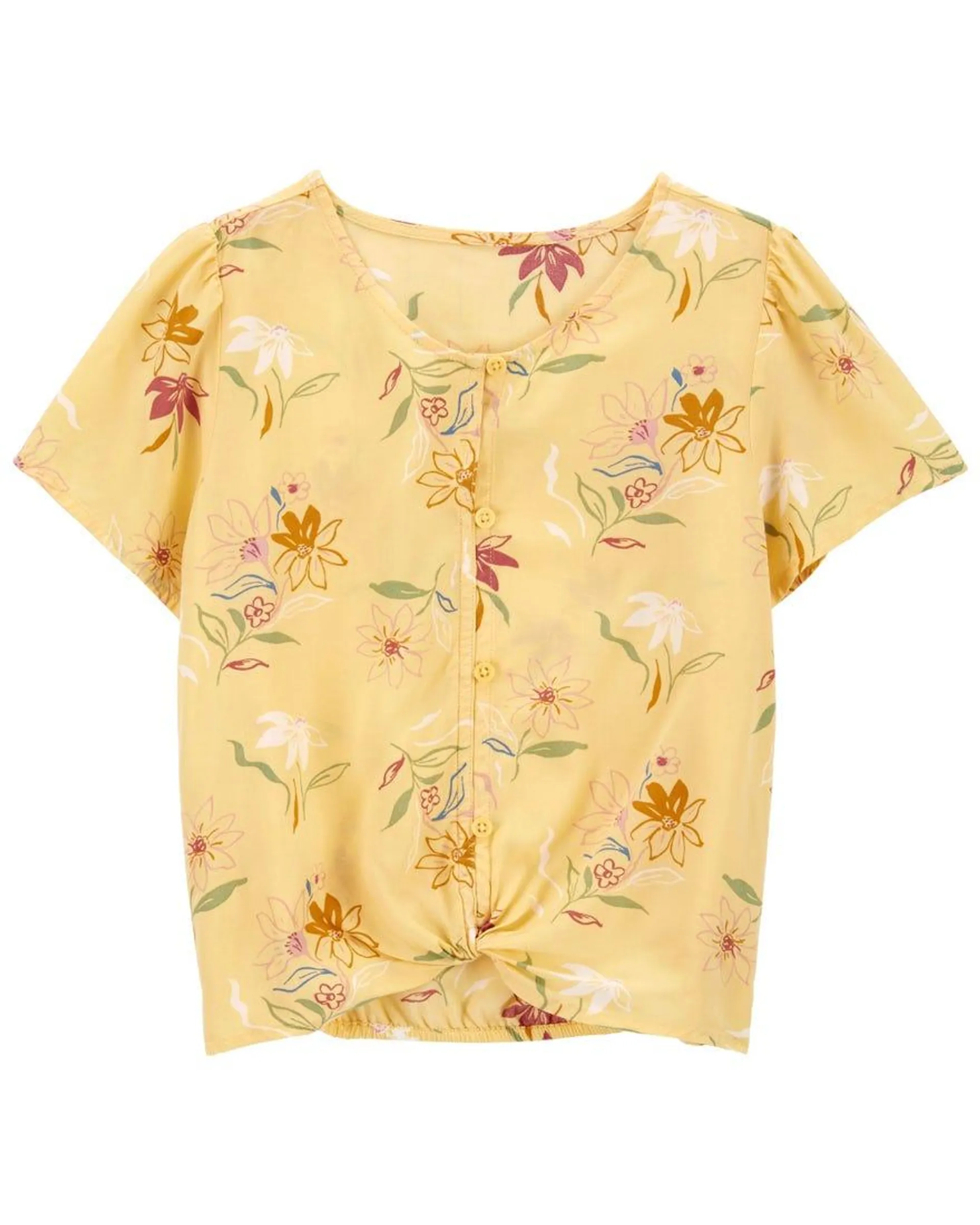 Floral Button-Front Top