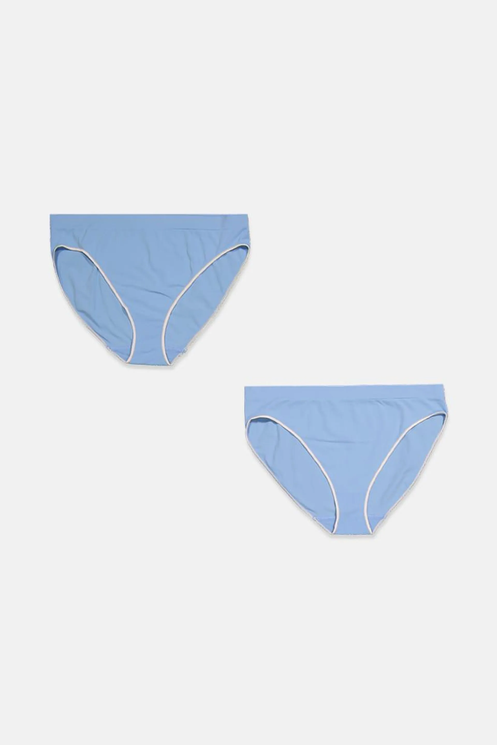 Women 2 Pieces Plain Seamless Brief Panty, Blue