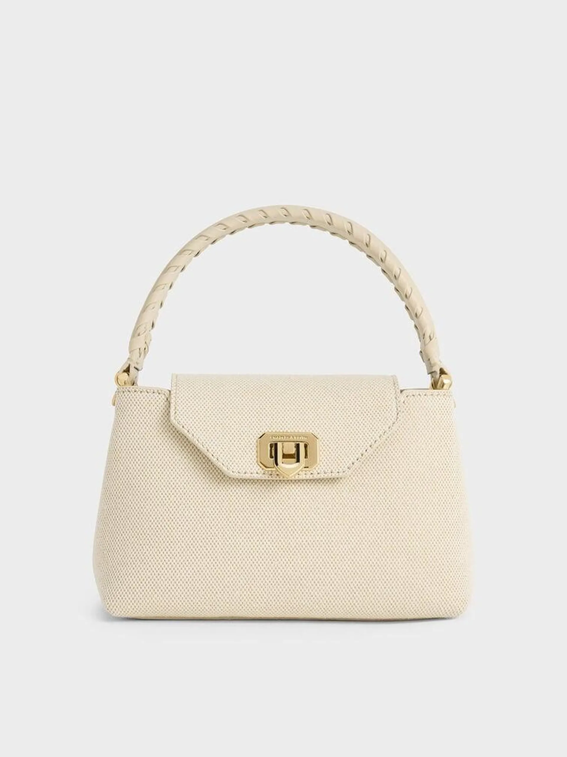 Arwen Canvas Braided-Strap Top Handle Bag