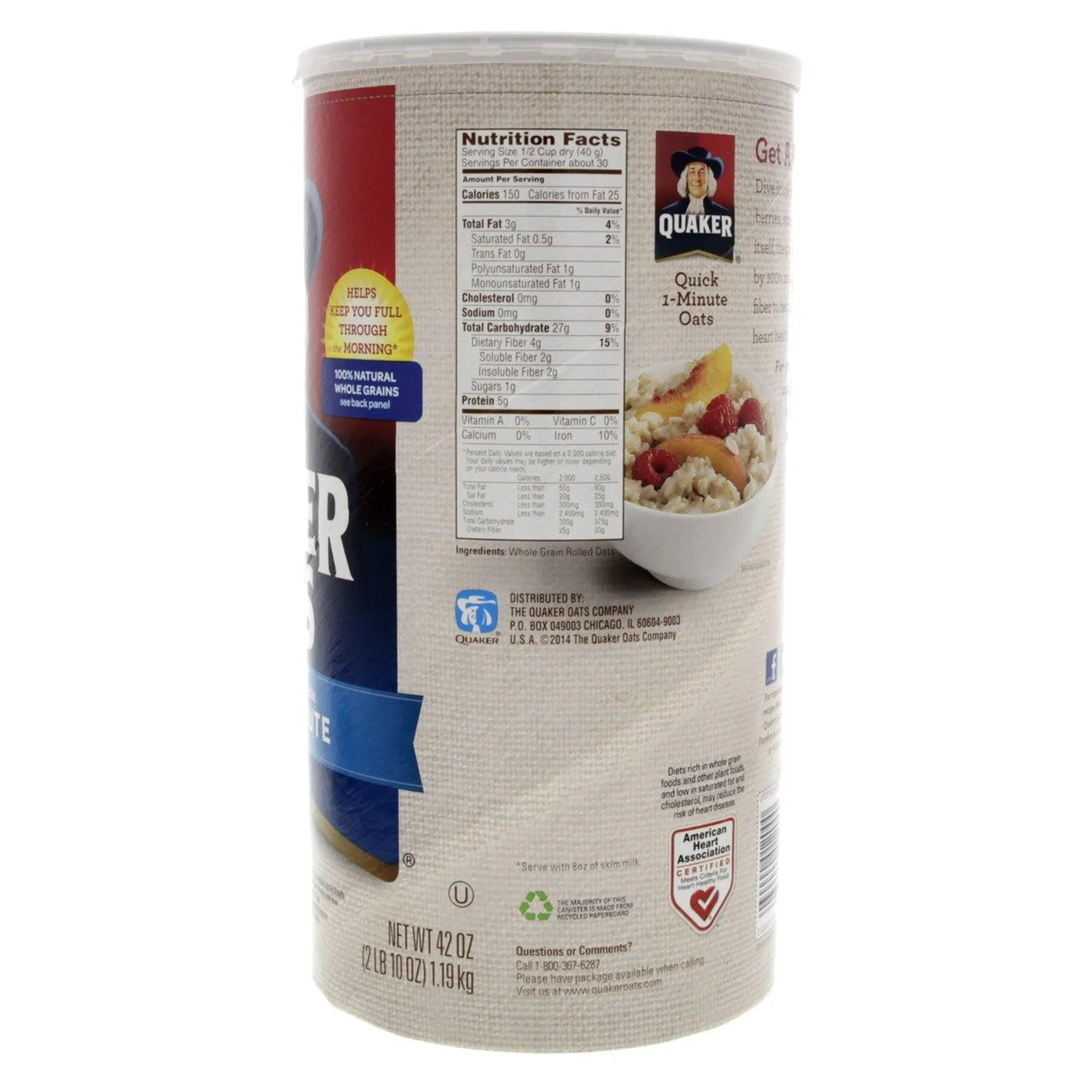 Quaker Quick 1 Minute Oats 1.19 kg