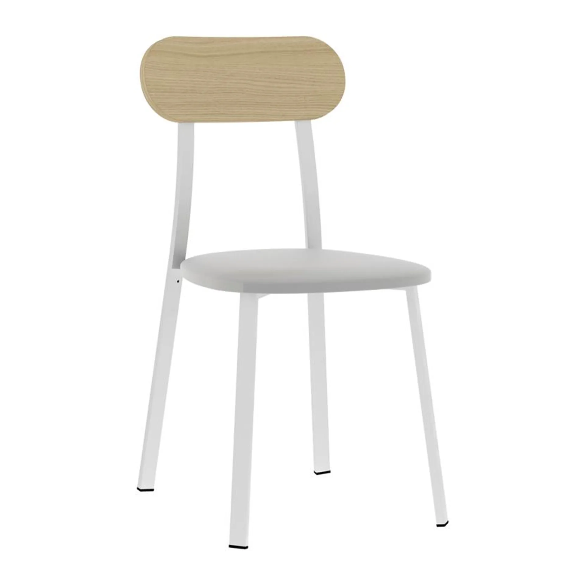 Silla de comedor Bolonia blanco y gris