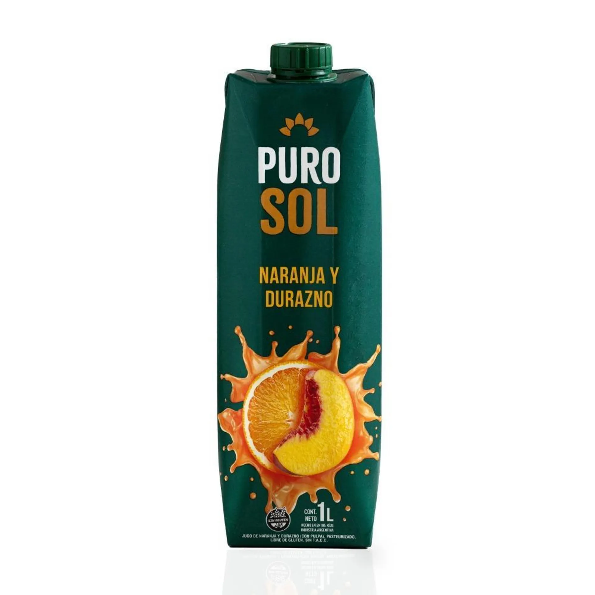 Jugo PURO SOL Naranja Y Durazno Ttb 1 L