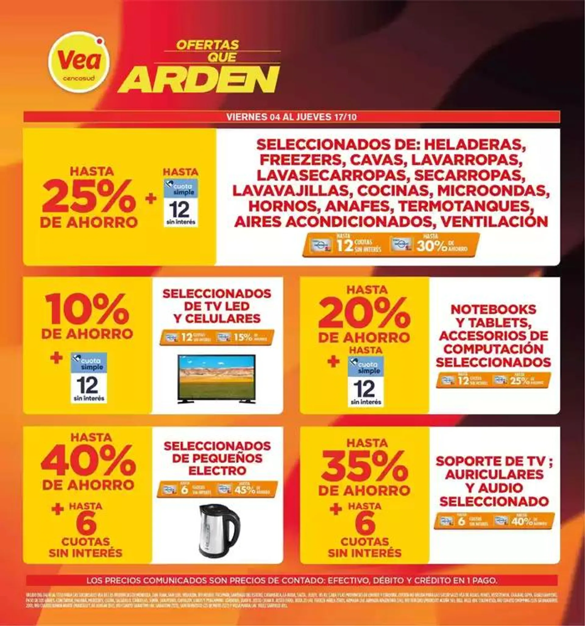 Ofertas de Ofertas Supermercados Vea. 4 de octubre al 17 de octubre 2024 - Página 4 del catálogo