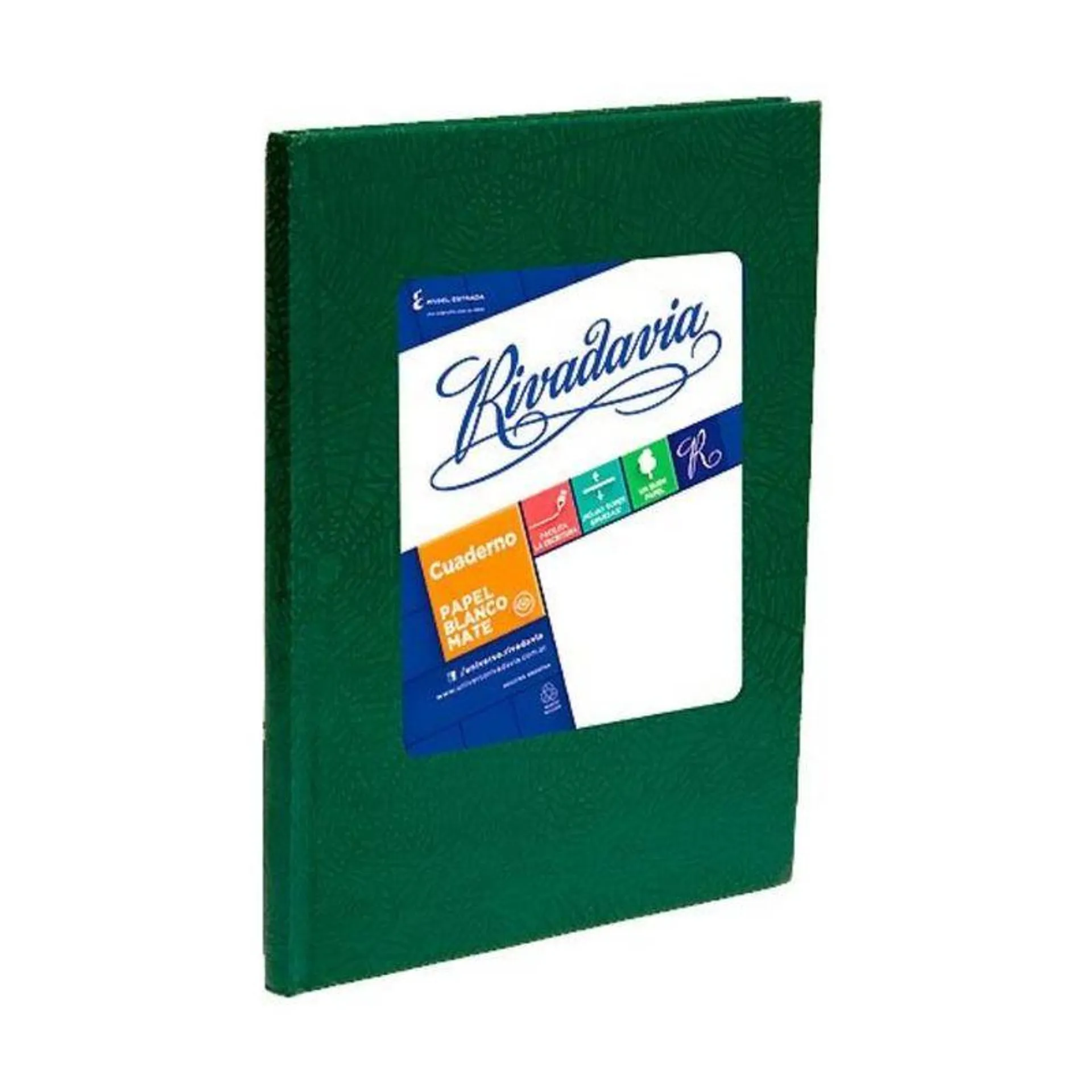 CUADERNO RIVADAVIA RAYADO VERDE TAPAS DURAS X 50 HOJAS