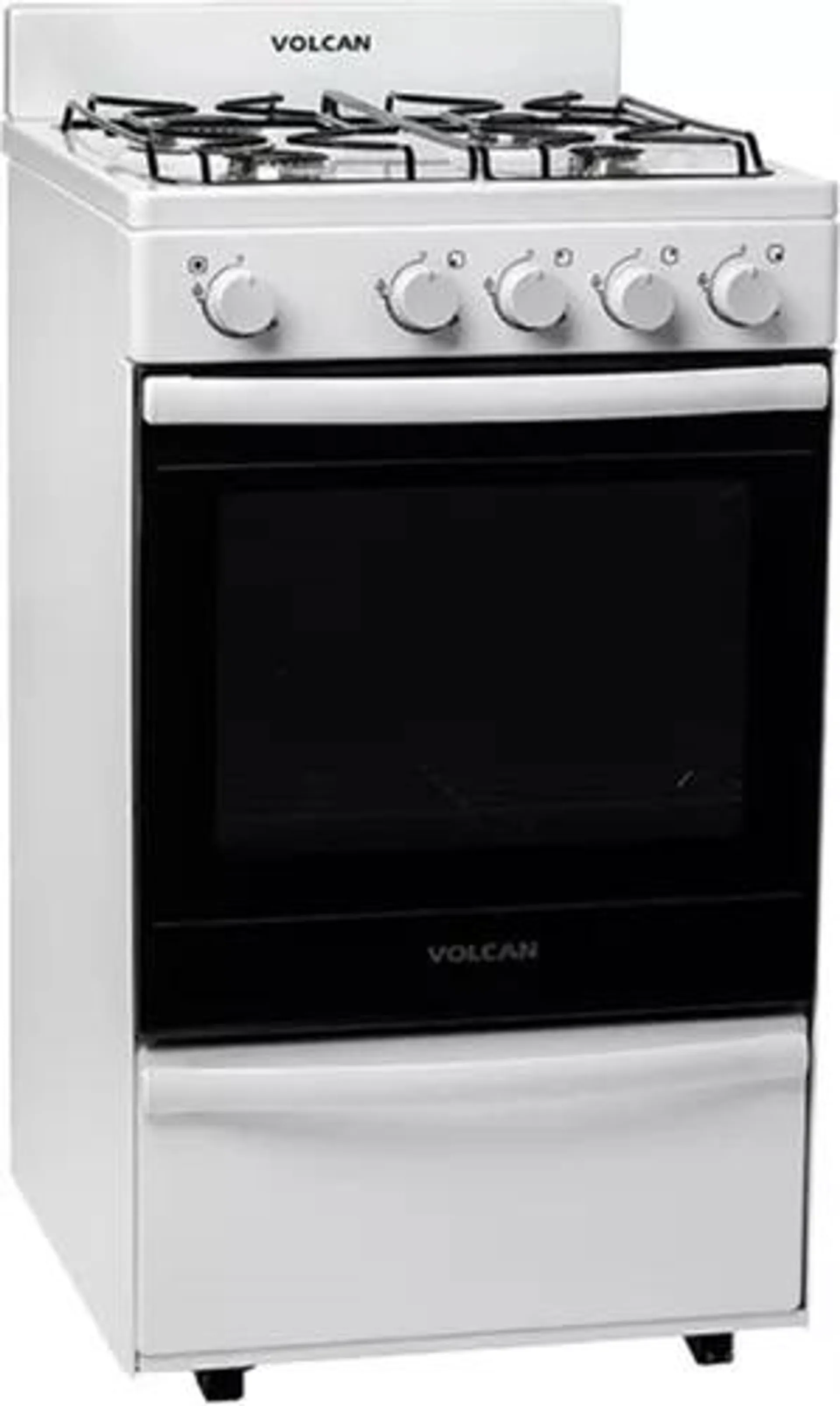 Cocina Volcan 87144 50cm Multigas 4 Hornallas Blanco