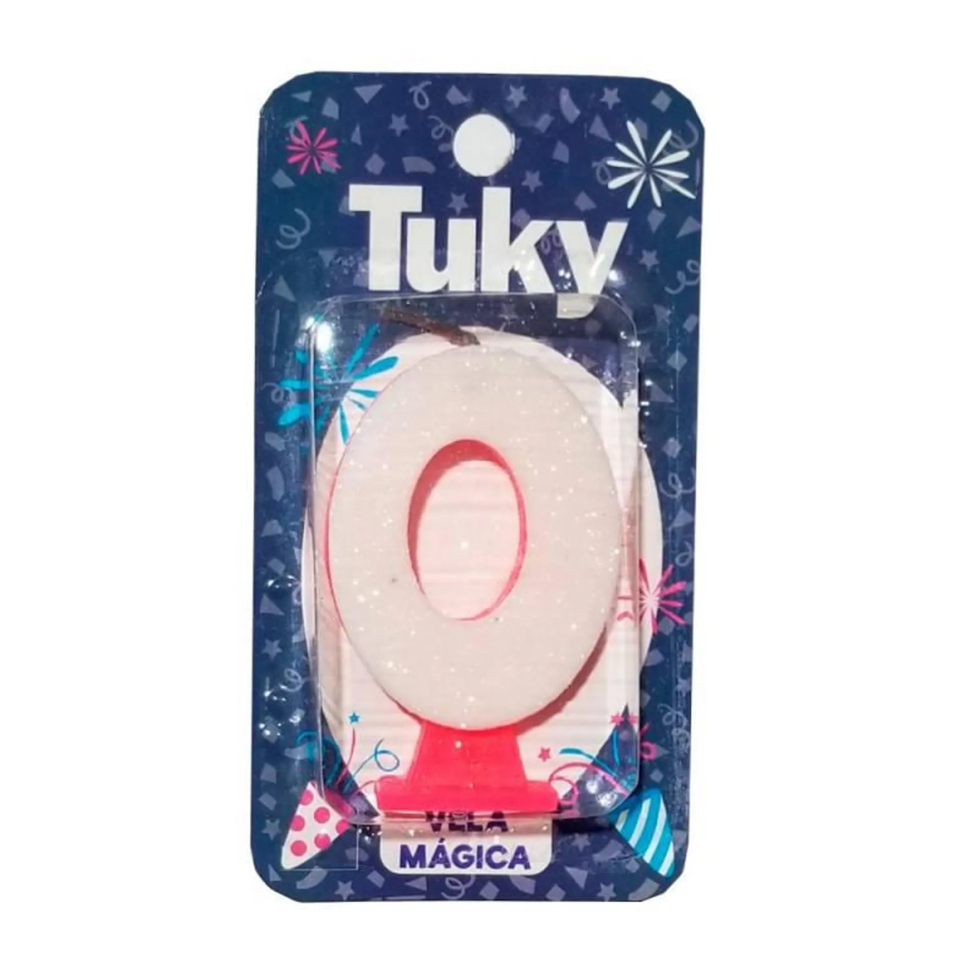 Vela N°0 Rosa/Celeste Tuky x 1 Un.