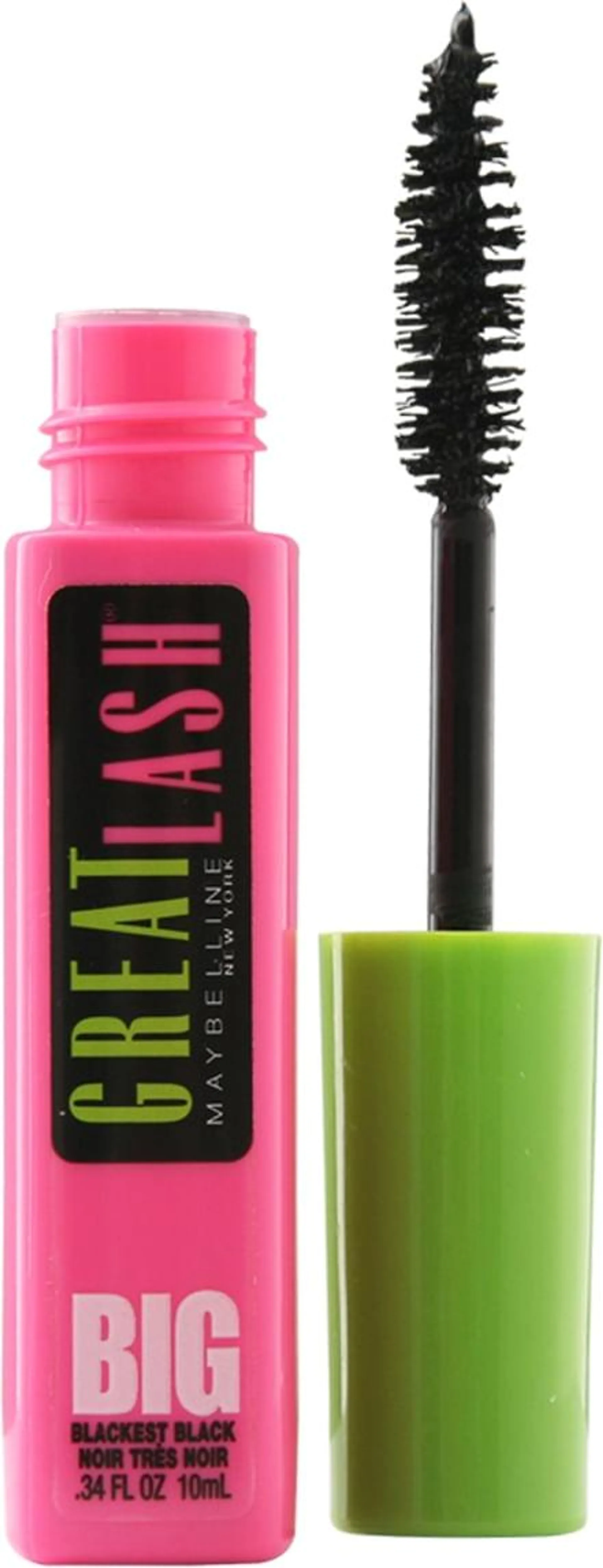 Máscara de Pestañas Maybelline Great Lash Big Blackest Black x 10 ml