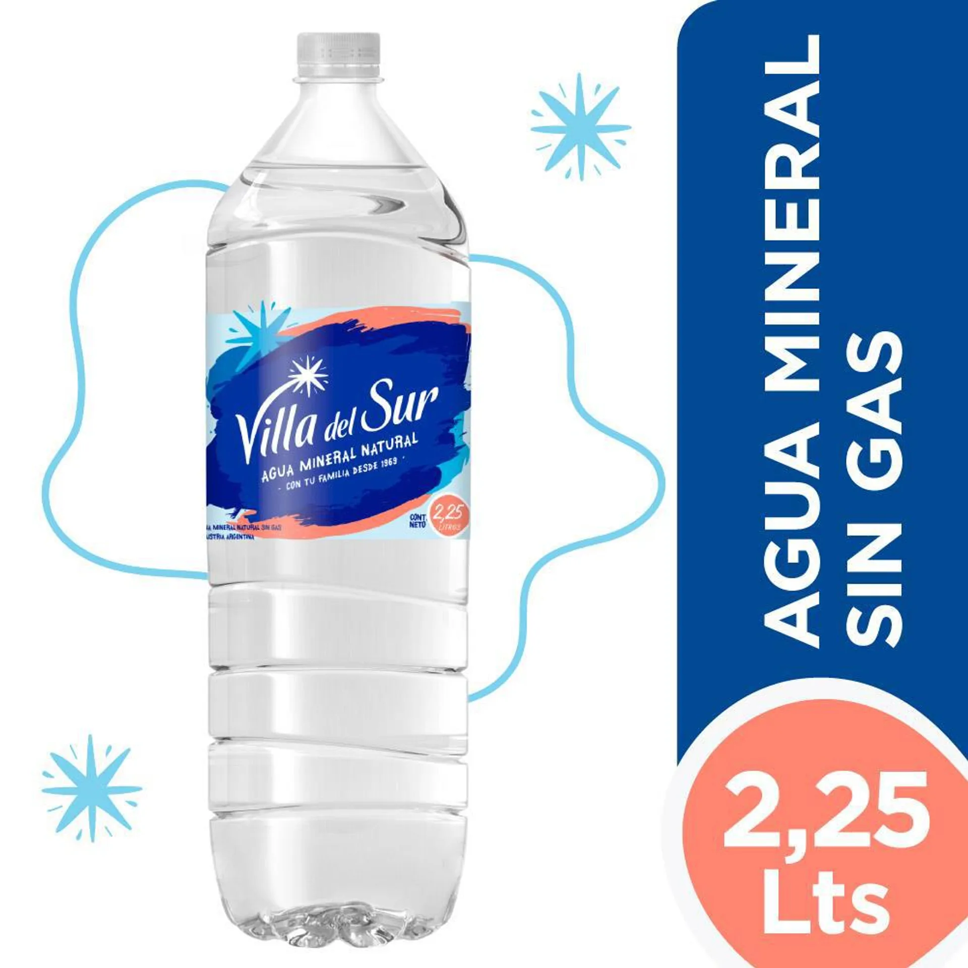 Agua Mineral Natural VILLA DEL SUR 2.25 L