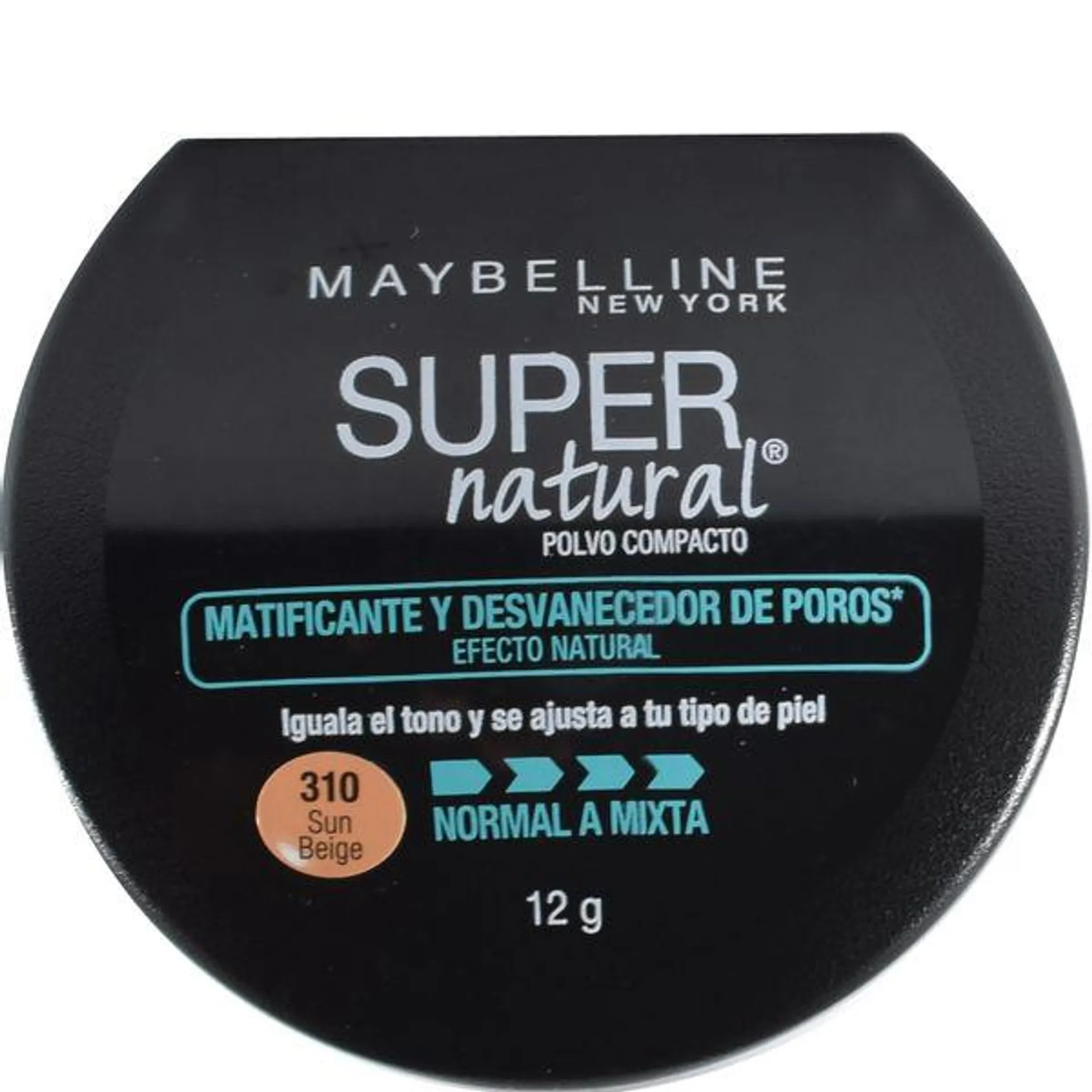 Polvo Compacto Super Natural Matificante Y Desvanecedor De Poros 310 Sun Beige x 12 gr