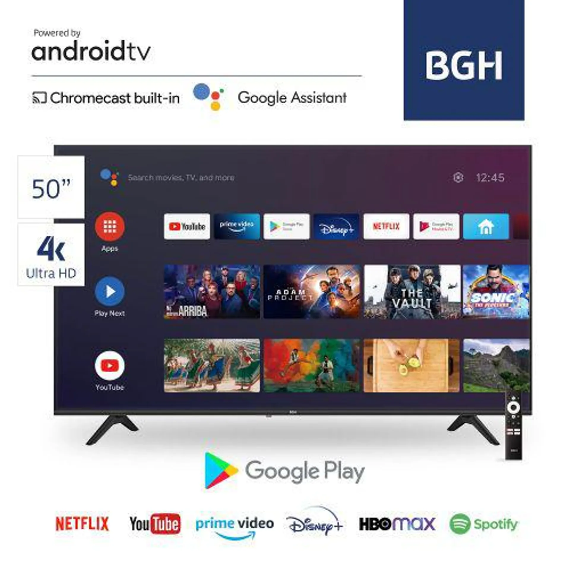 Televisor Smart Bgh B5021UH6A 50″ Fhd Led 4K Android Tv