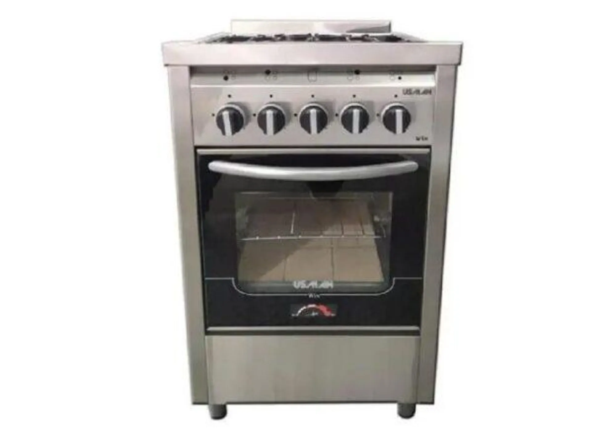 Cocina Usman 4004 55Cm Acero Multigas Puerta Vidrio