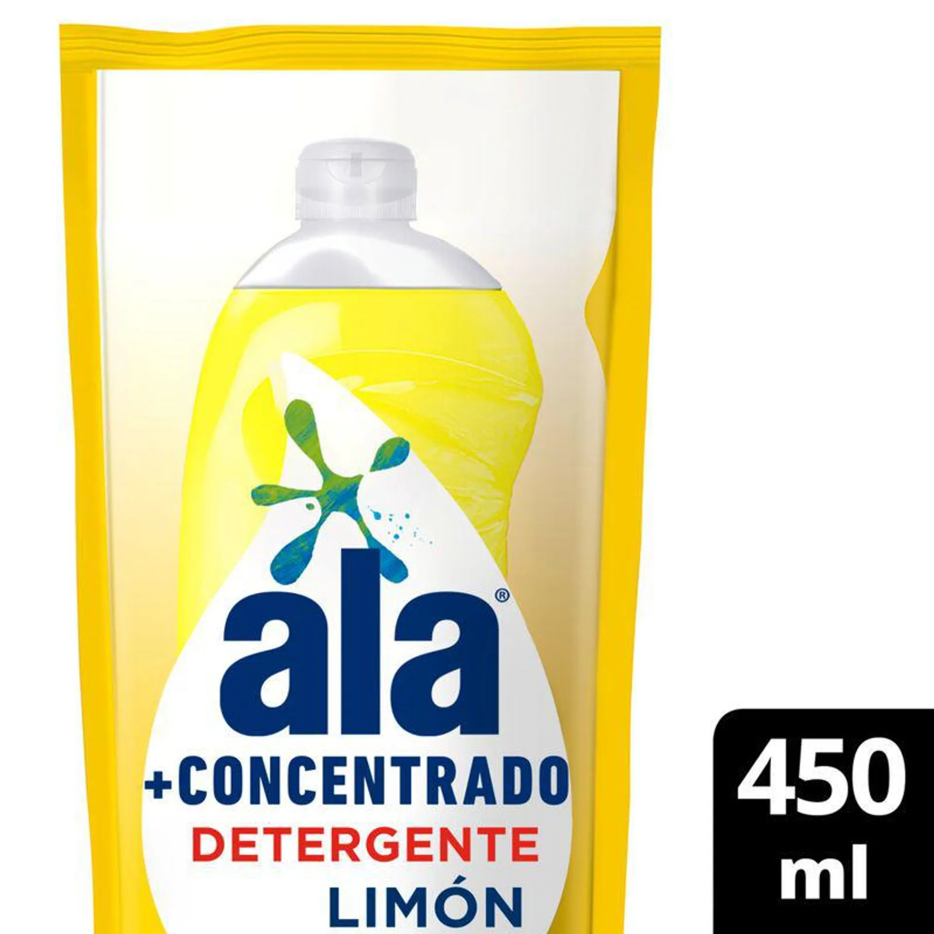 Detergente Líquido ALA + Concentrado Repuesto Limón 450 ml