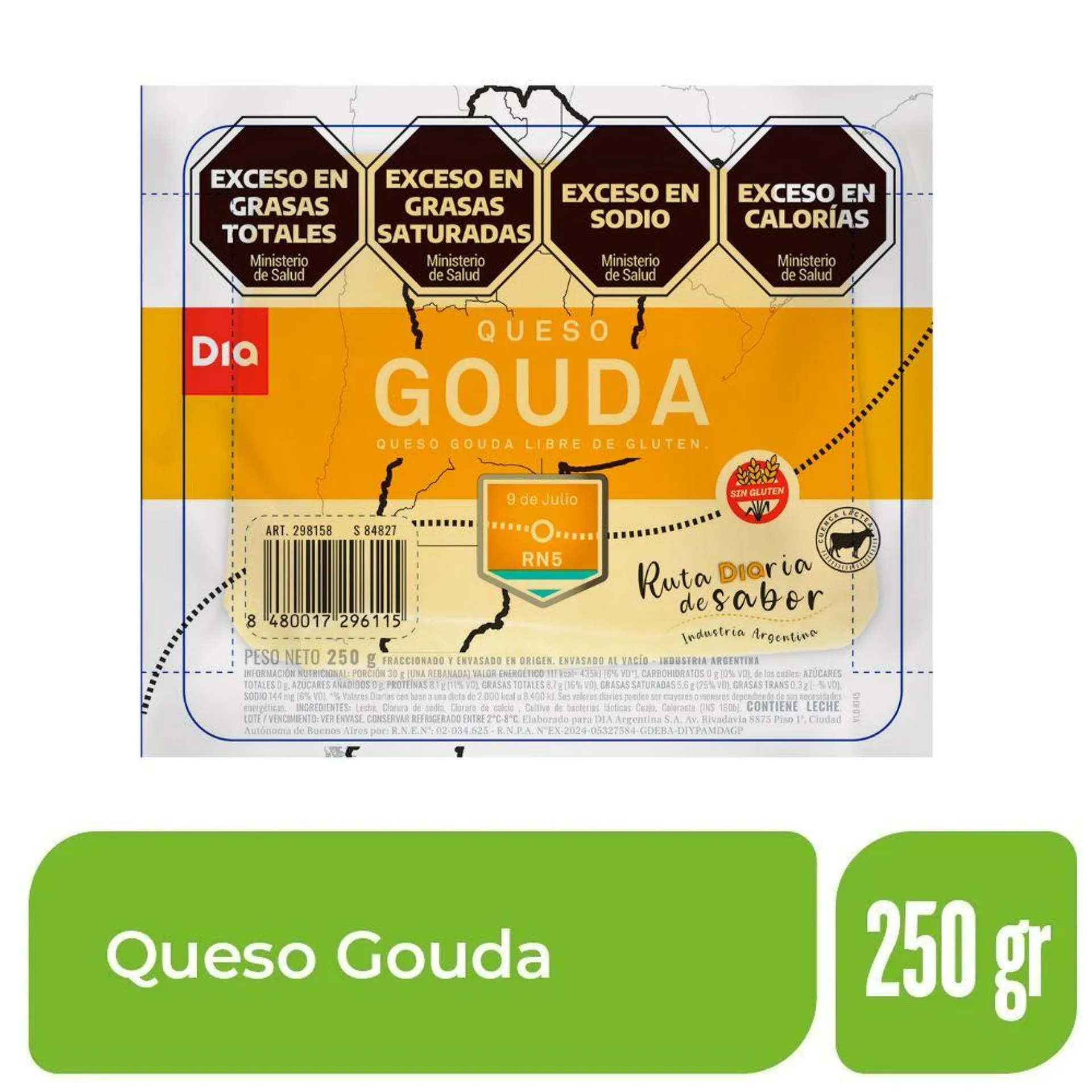 Queso Gouda Dia 250 Gr.