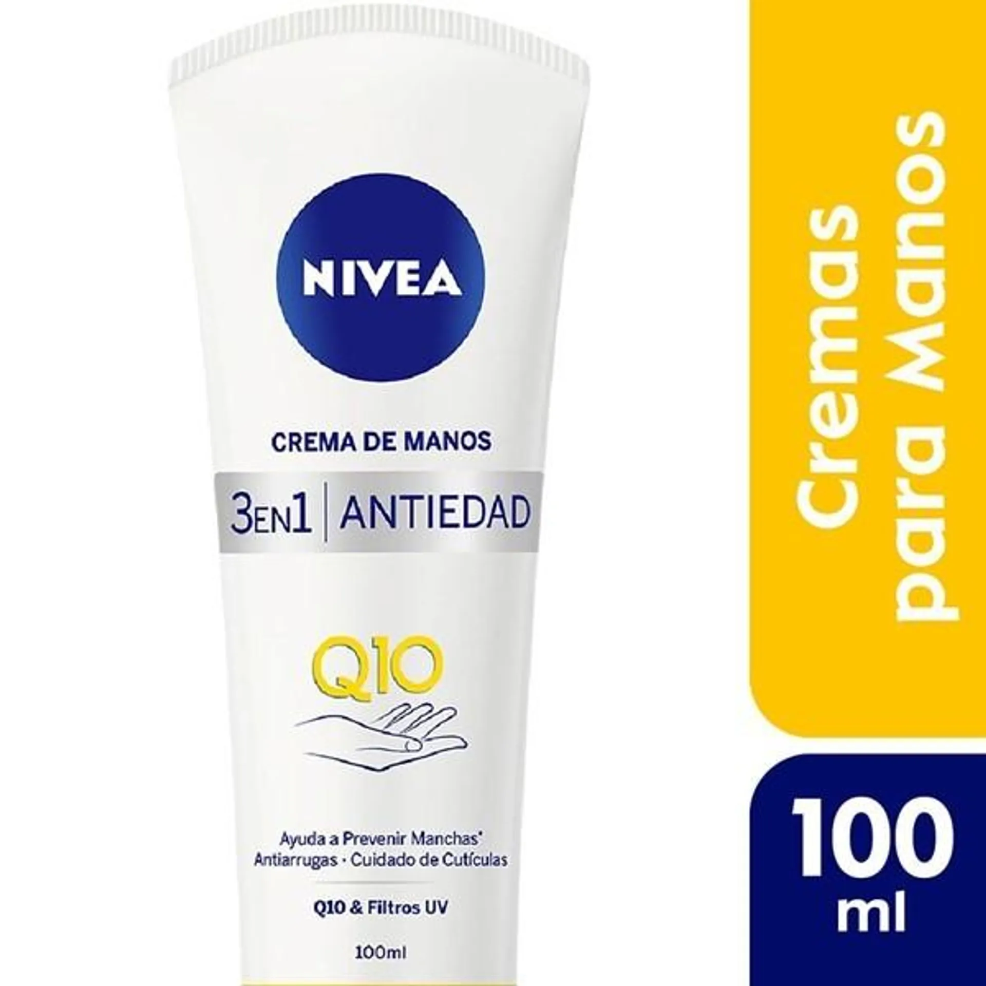 Nivea Crema de Manos Antiedad Q10 Plus 3 en 1 Para Todo Tipo de Piel 100 ml