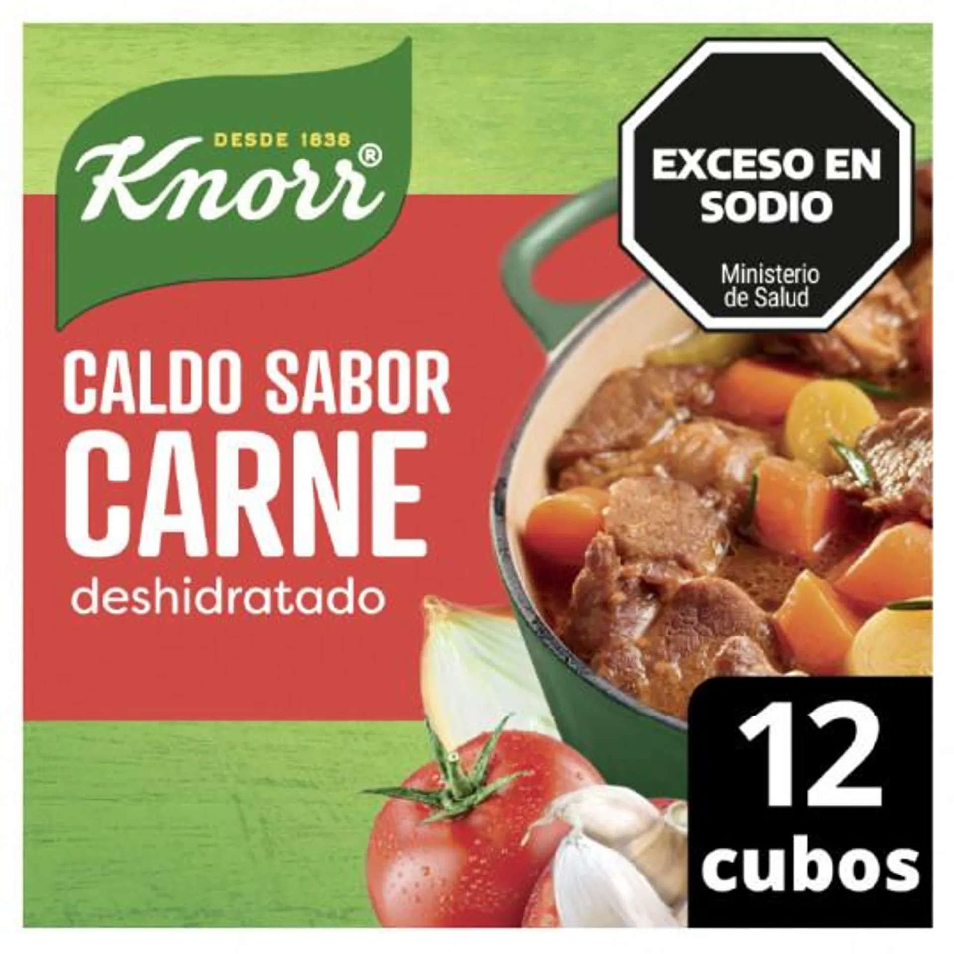 CALDOS EN CUBO KNORR CARNE 12 UNIDADES