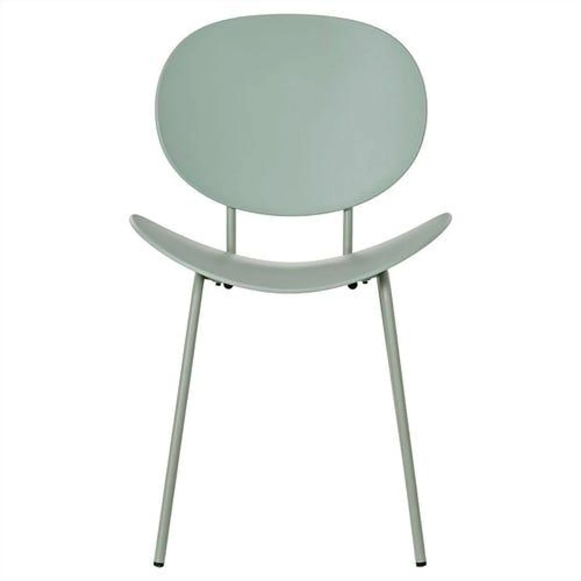 Silla Concept de comedor verde patas metal Makom