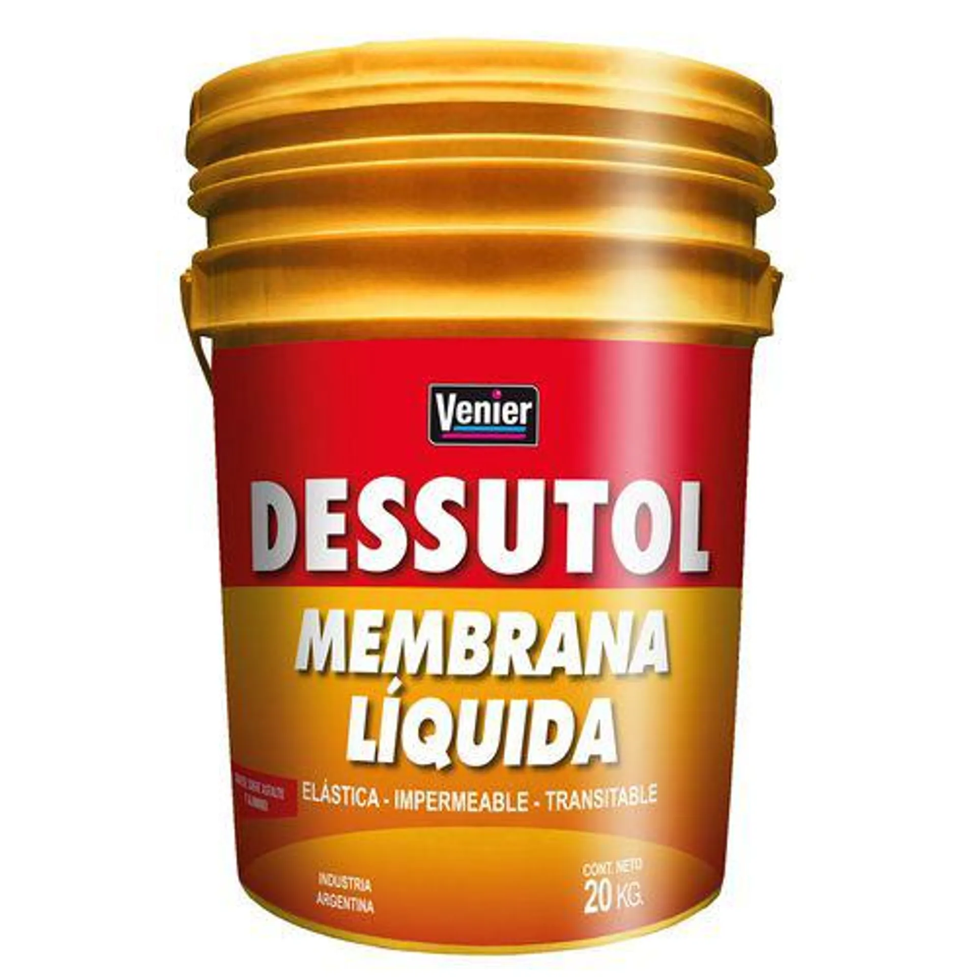 Impermeabilizante Membrana Líquida Dessutol Techos Venier Rojo X20Kg