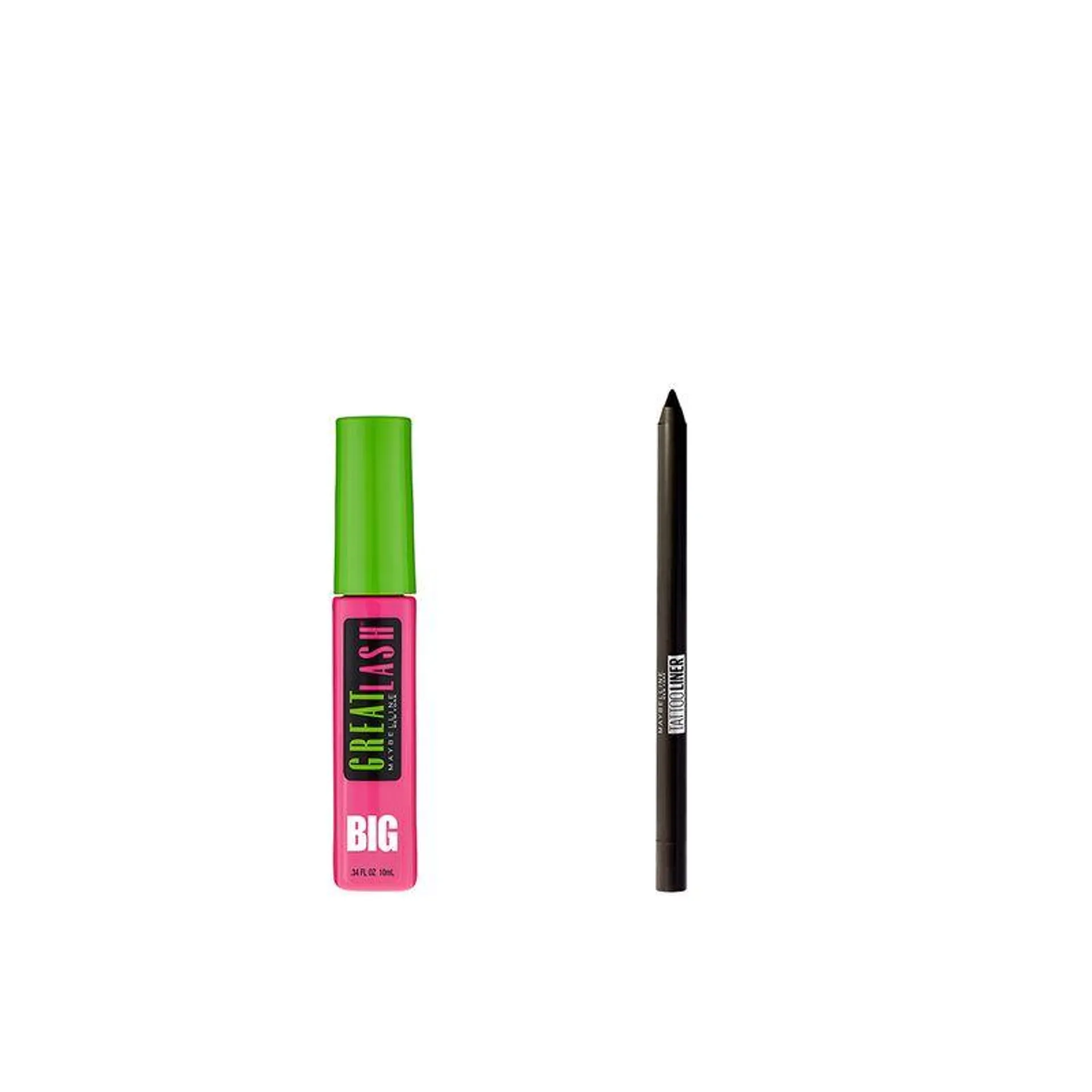 Set de Maquillaje Maybelline: Mascara de Pestañas + Delineador