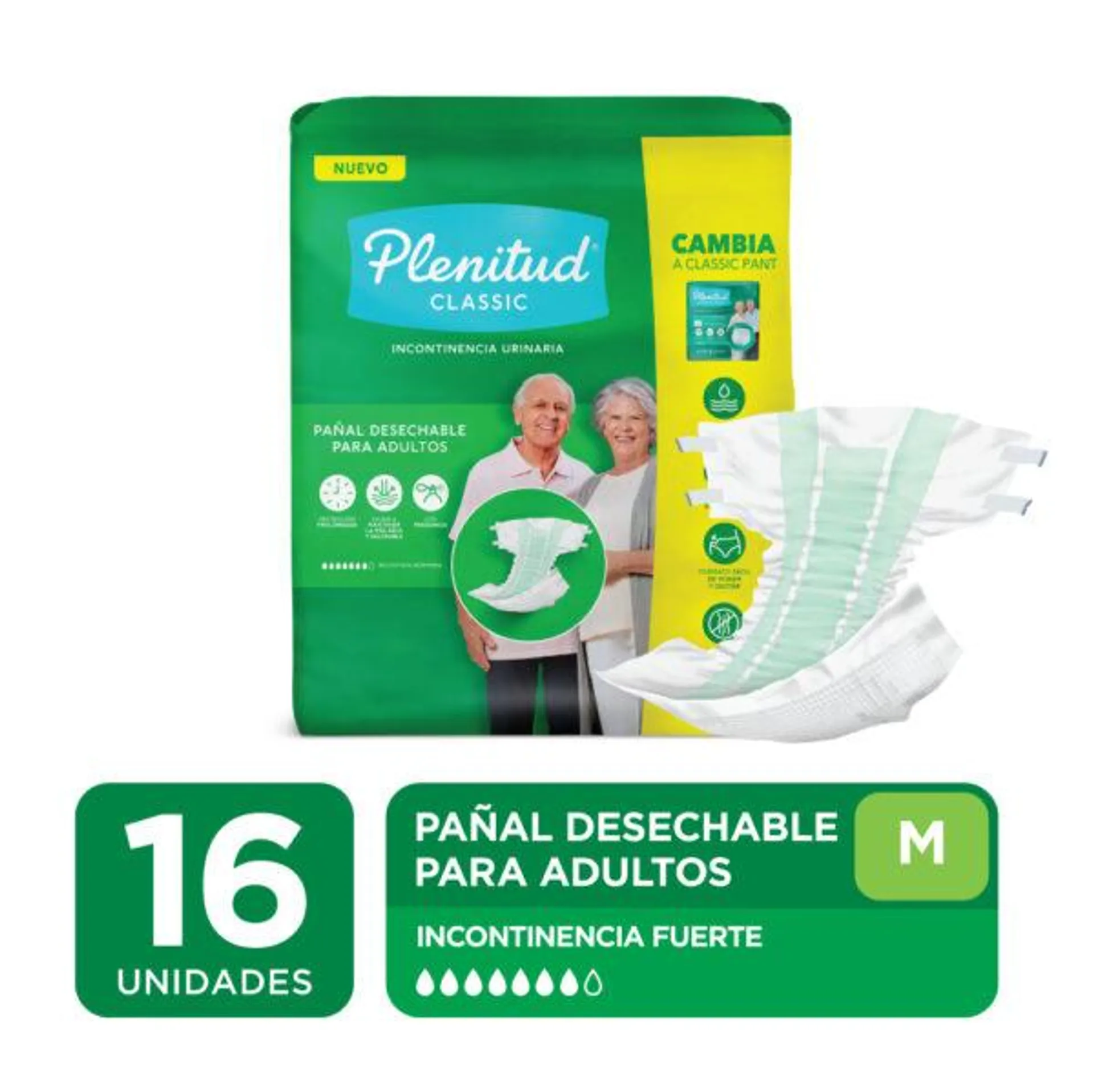 30244584 Plenitud Pañal Classic Med X16u.