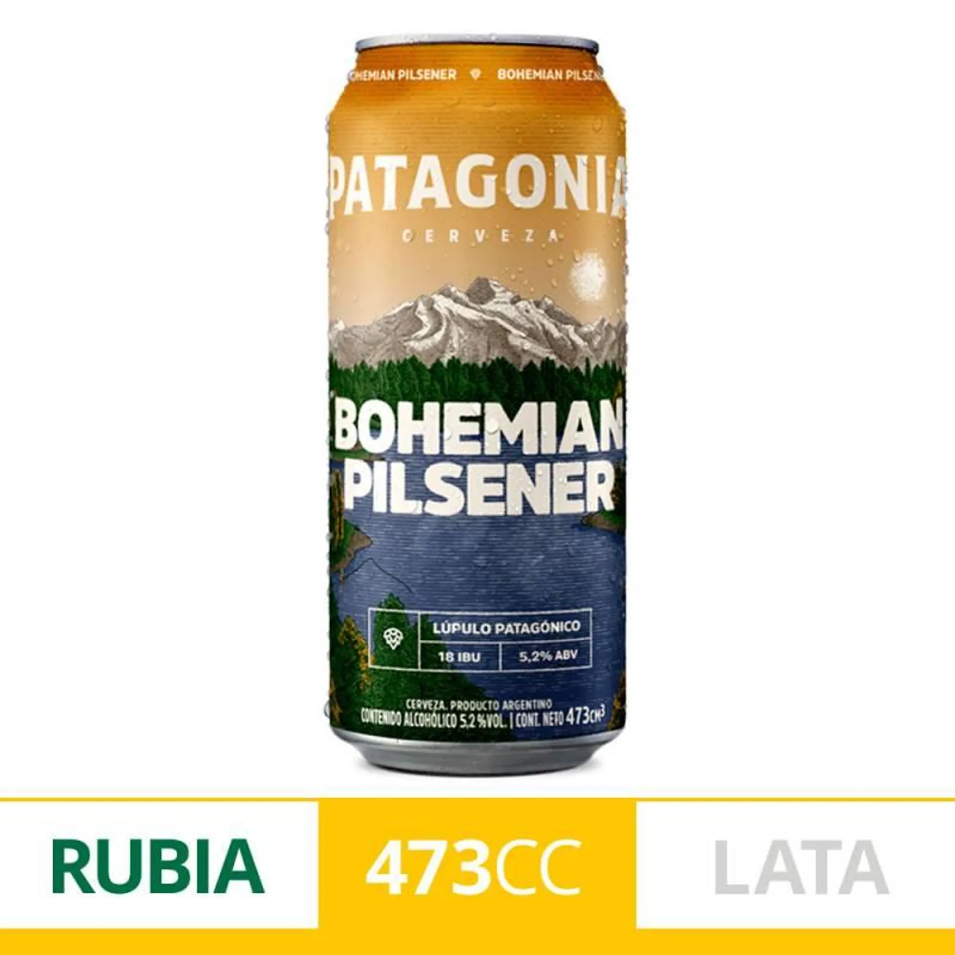 Cerveza Patagonia Bohemian Pilsener Lata 473cc x1