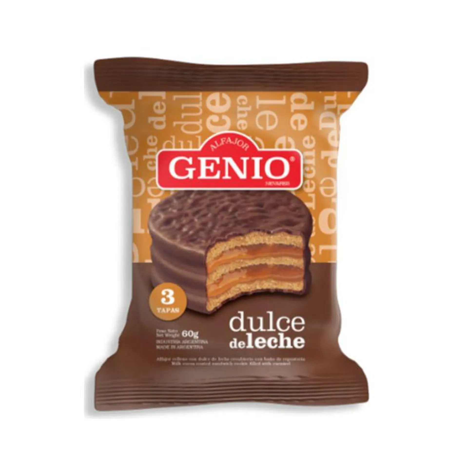 Alfajor Genio Triple con Dulce de Leche 60 Gr.