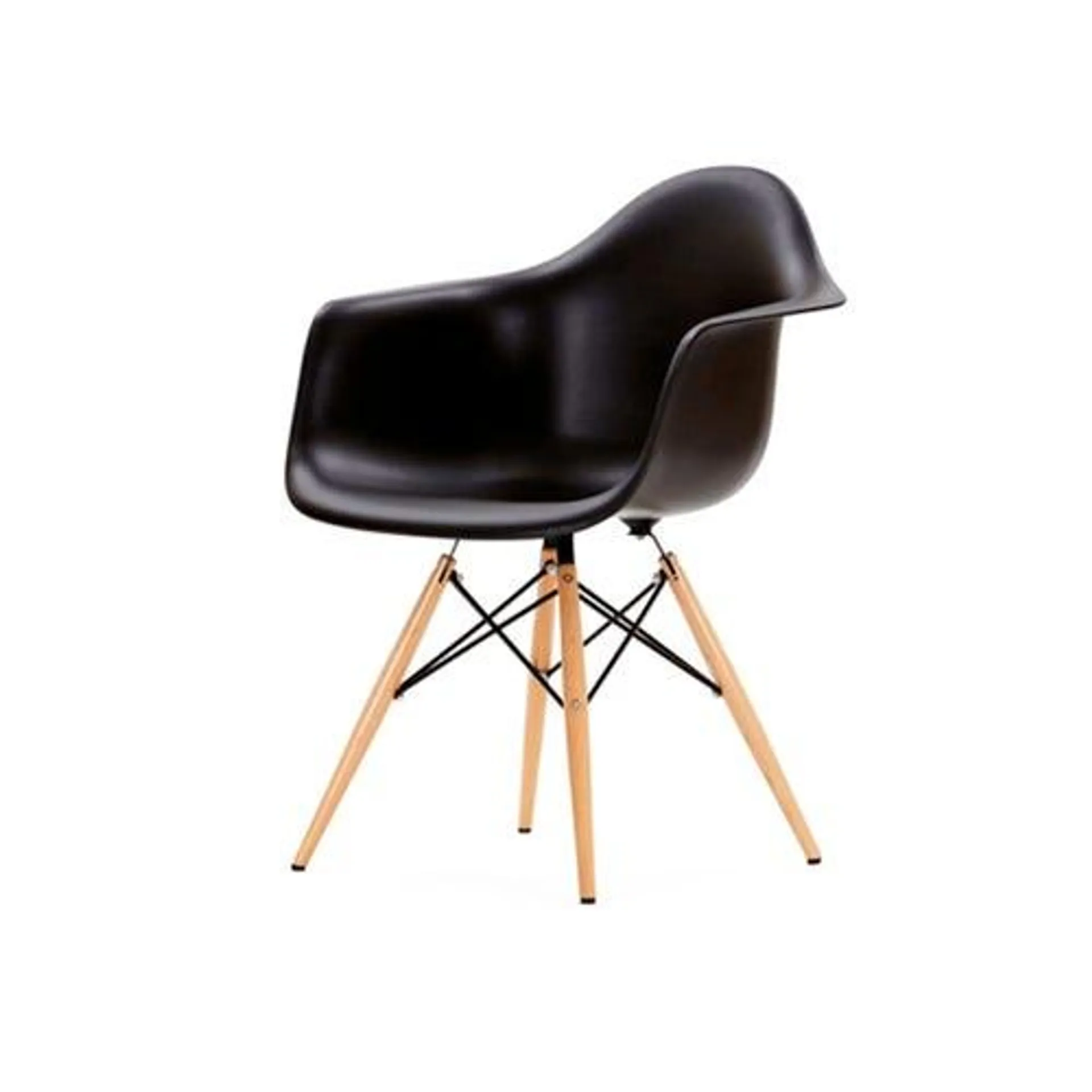 Silla Eames con posabrazos negra