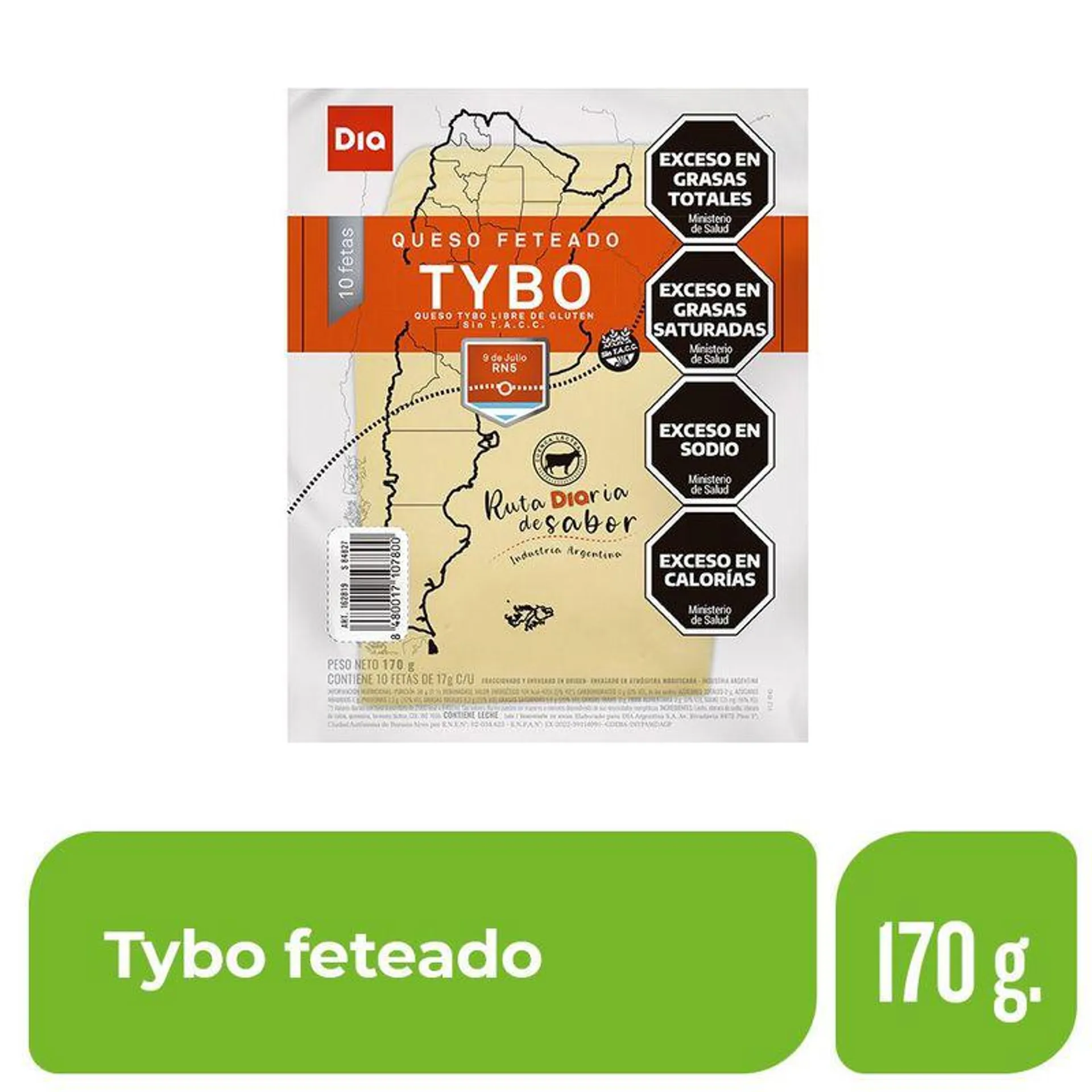 Queso Tybo En Fetas DIA 170gr