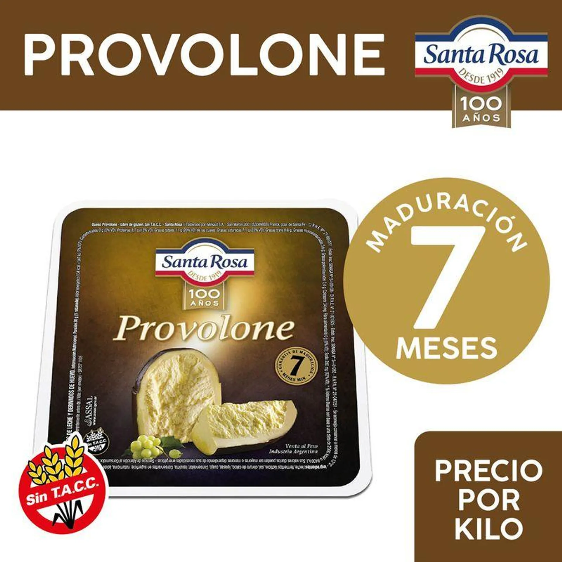 Queso Provolone Santa Rosa Paquete 1 Kg