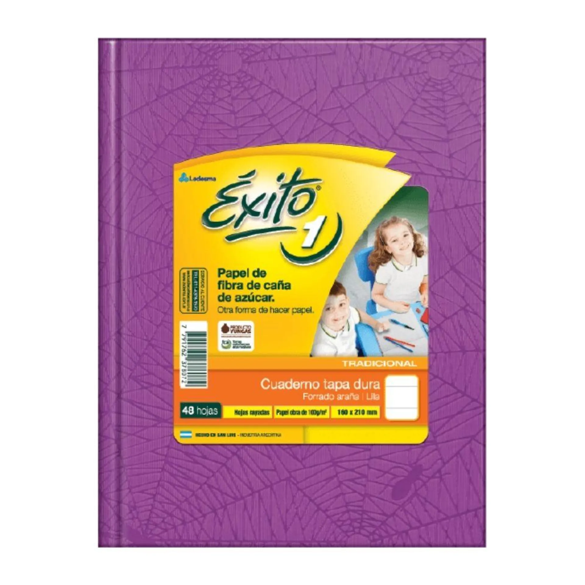 CUADERNO EXITO LUNAR 48 HOJAS RAYADAS LILA TAPA DURA